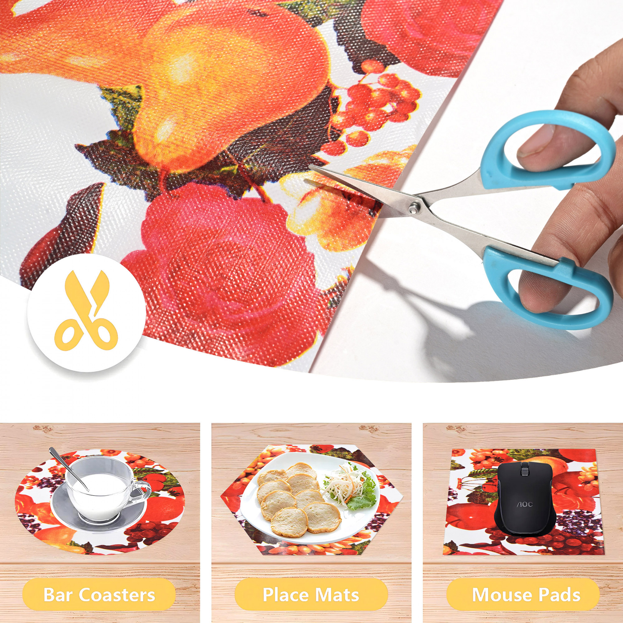 Kuber Industries 10 Meters Waterproof  Durable Kitchen Mats for Shelf Liner Roll  Wipeable Fridge Sheets for Shelves Cabinet Drawer  Fruit Print - Red  White