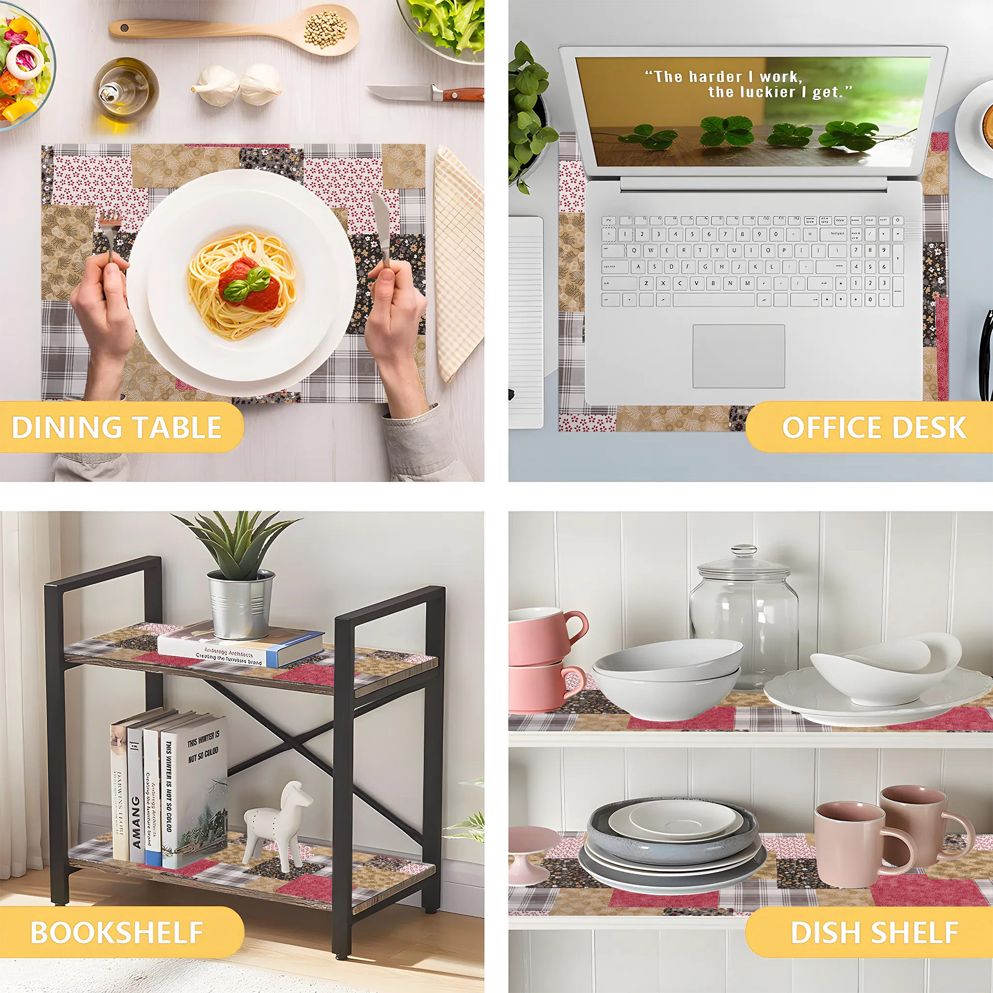 Kuber Industries 10 Meters Waterproof  Durable Kitchen Mats for Shelf Liner Roll  Wipeable Fridge Sheets for Shelves Cabinet Drawer  Flower Print - Multicolour