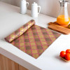s Waterproof &amp; Durable Kitchen Mats for Shelf Liner Roll | Wipeable Fridge Sheets for Shelves Cabinet Drawer | Golden Check Print - Gulabi