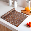 10 Meters Waterproof & Durable Kitchen Mats for Shelf Liner Roll | Wipeable Fridge Sheets for Shelves Cabinet Drawer | D Print - Brown