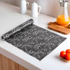 10 Meters Waterproof &amp; Durable Kitchen Mats for Shelf Liner Roll | Wipeable Fridge Sheets for Shelves Cabinet Drawer | D Print - Black