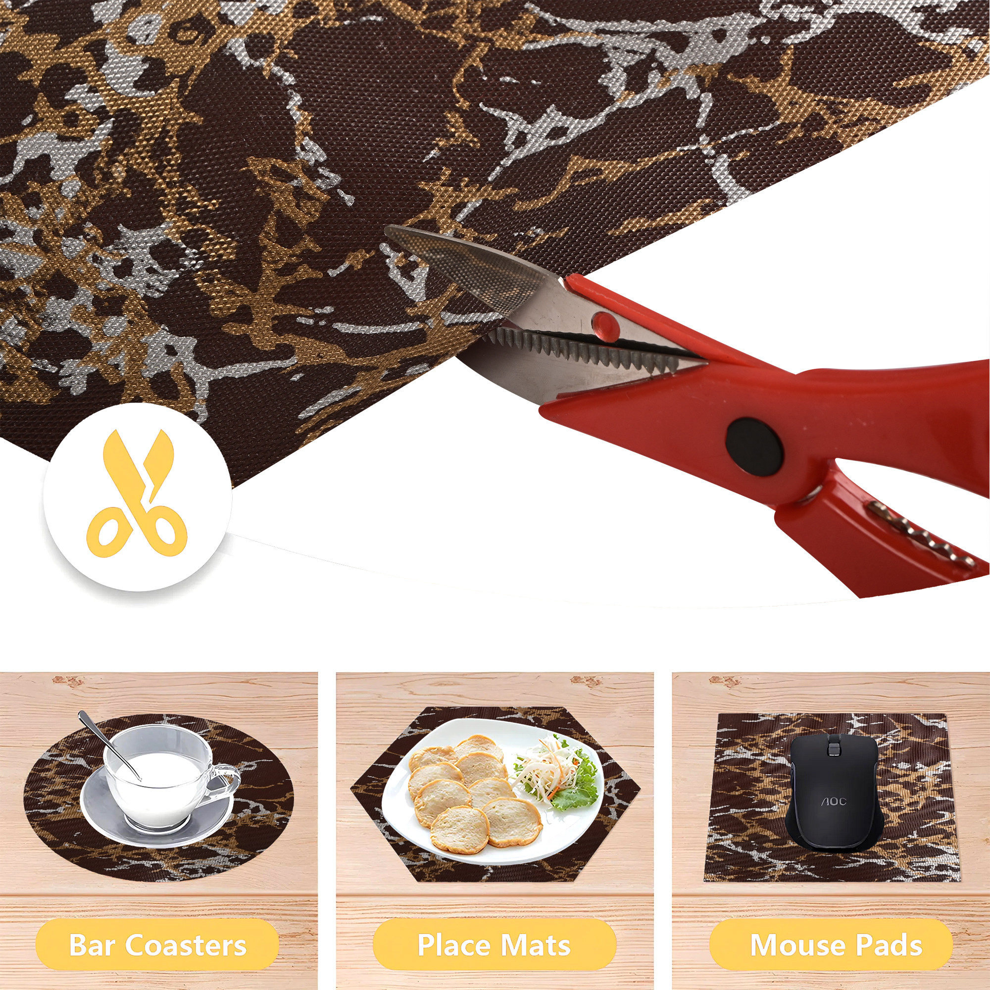 Kuber Industries 10 Mtr Eva Anti-Slip Wardrobe Liner Mats for Table  Multipurpose Washable Sheet for Fridge  Shelf Liner Mats for Bathroom Home  Kitchen Accessories  Marble - Brown