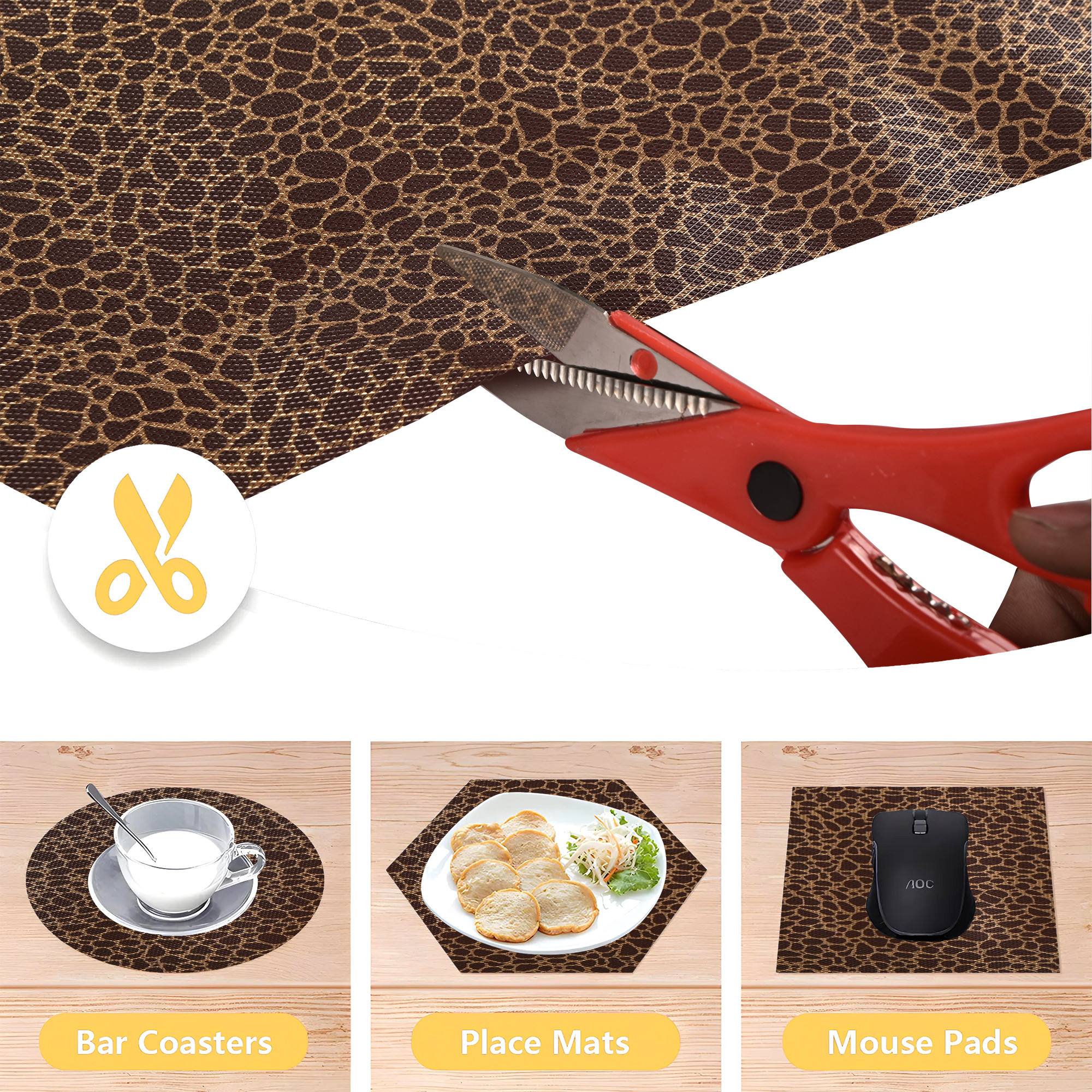 Kuber Industries 10 Mtr Eva Anti-Slip Wardrobe Liner Mats for Table  Multipurpose Washable Sheet for Fridge  Shelf Liner Mats for Bathroom Home  Kitchen Accessories  Leopard - Brown