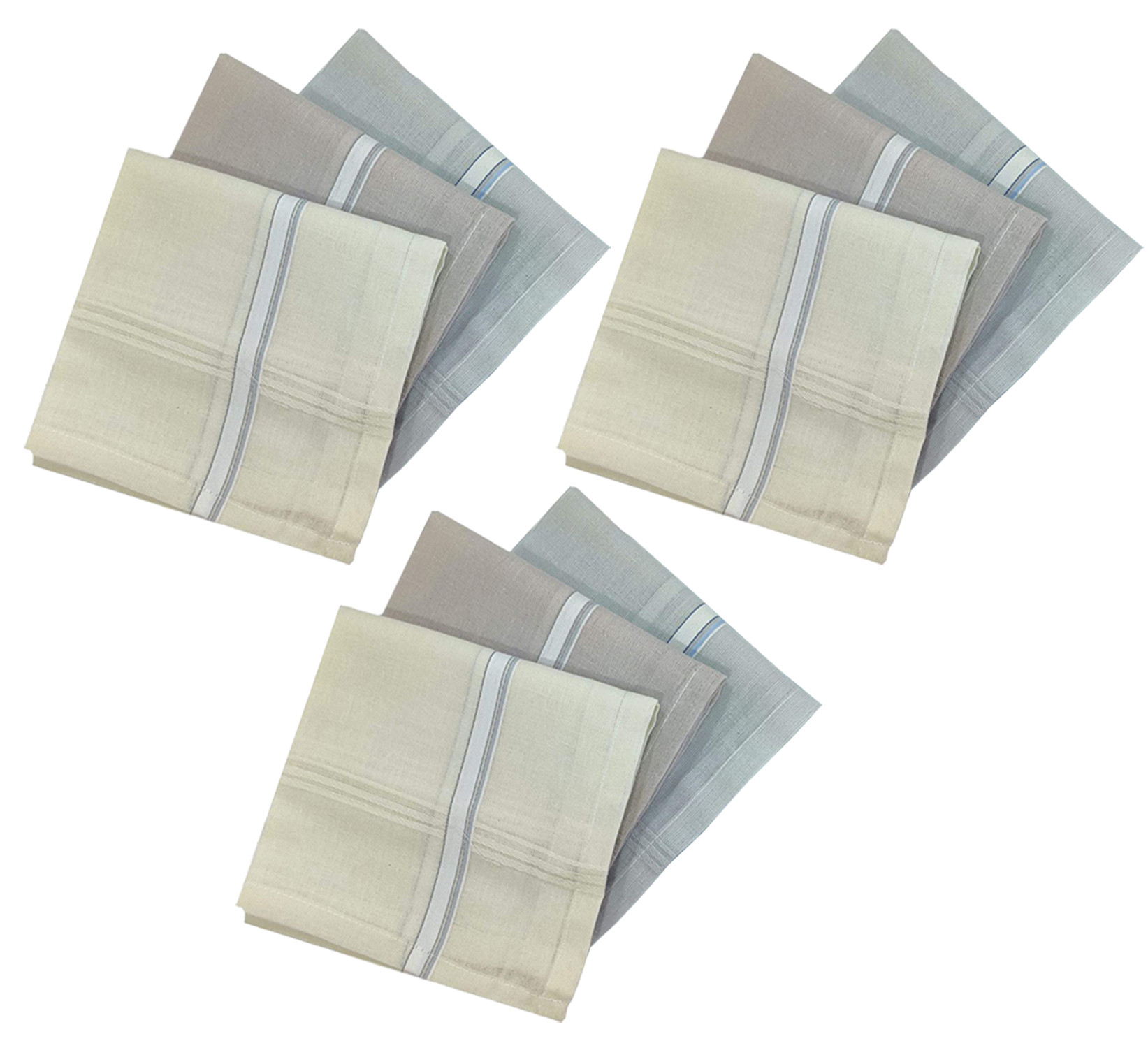 Kuber Industries 100% Cotton Premium Collection HAndkerchiefs Hanky For Men,(Lite Colour)