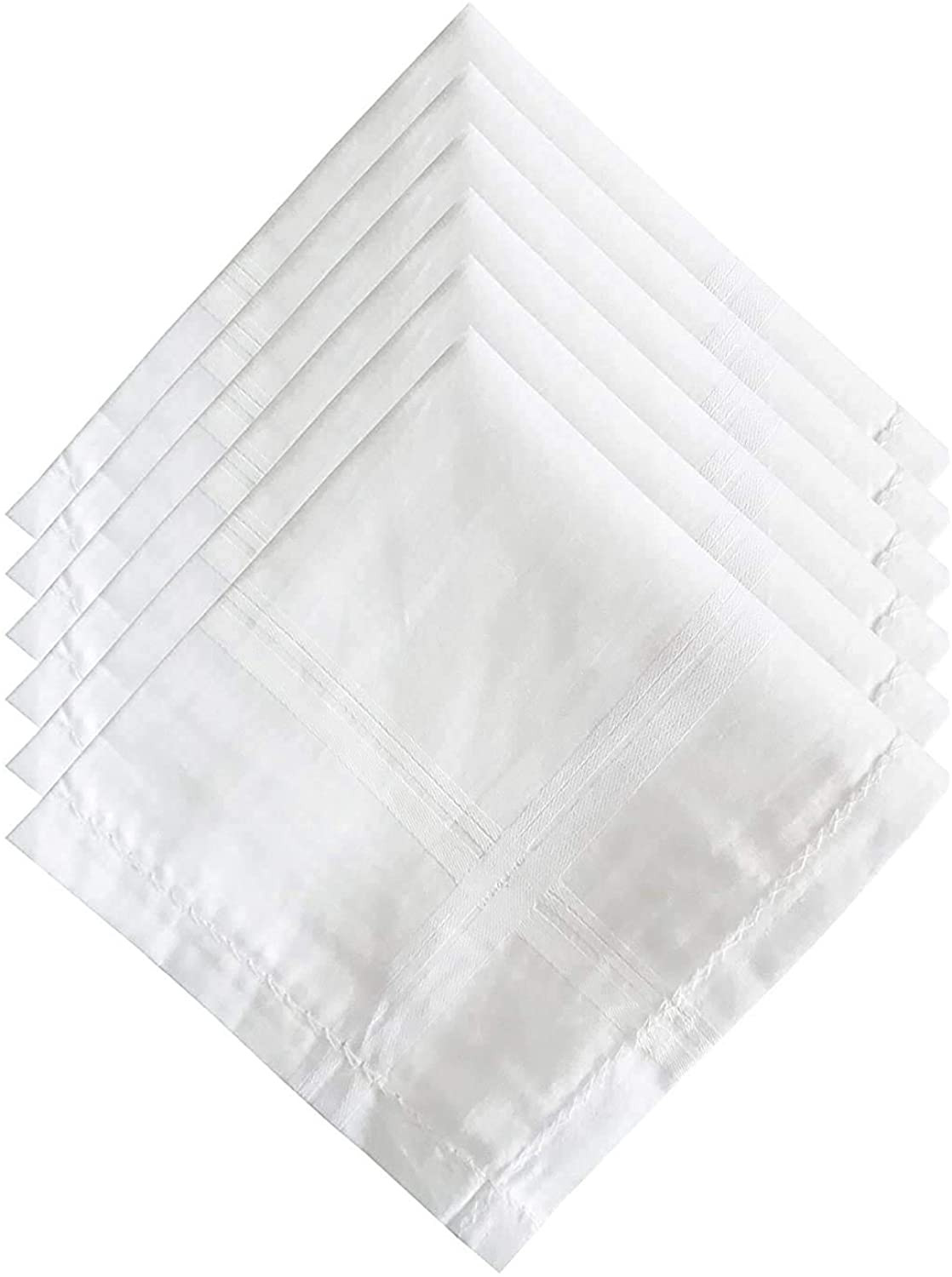 Kuber Industries 100% Cotton Premium Collection HAndkerchiefs Hanky For Men,(White)