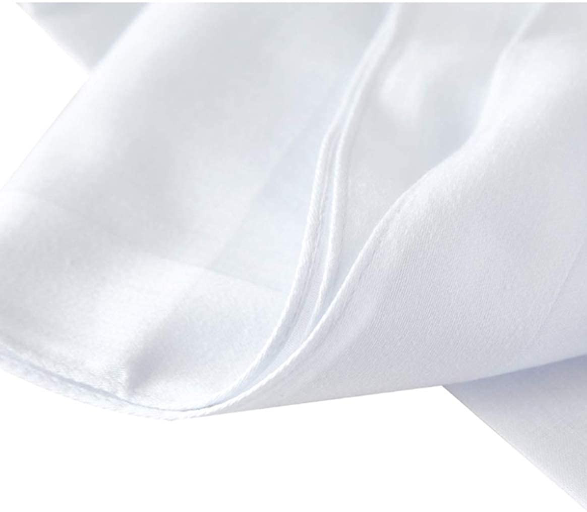 Kuber Industries 100% Cotton Premium Collection HAndkerchiefs Hanky For Men,(White)
