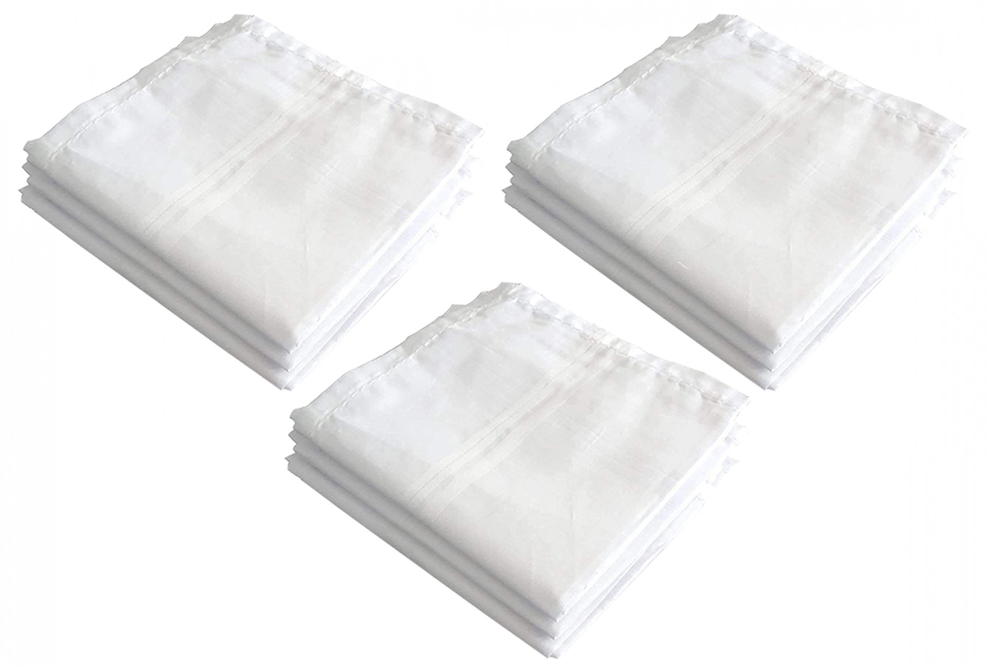 Kuber Industries 100% Cotton Premium Collection HAndkerchiefs Hanky For Men,(White)