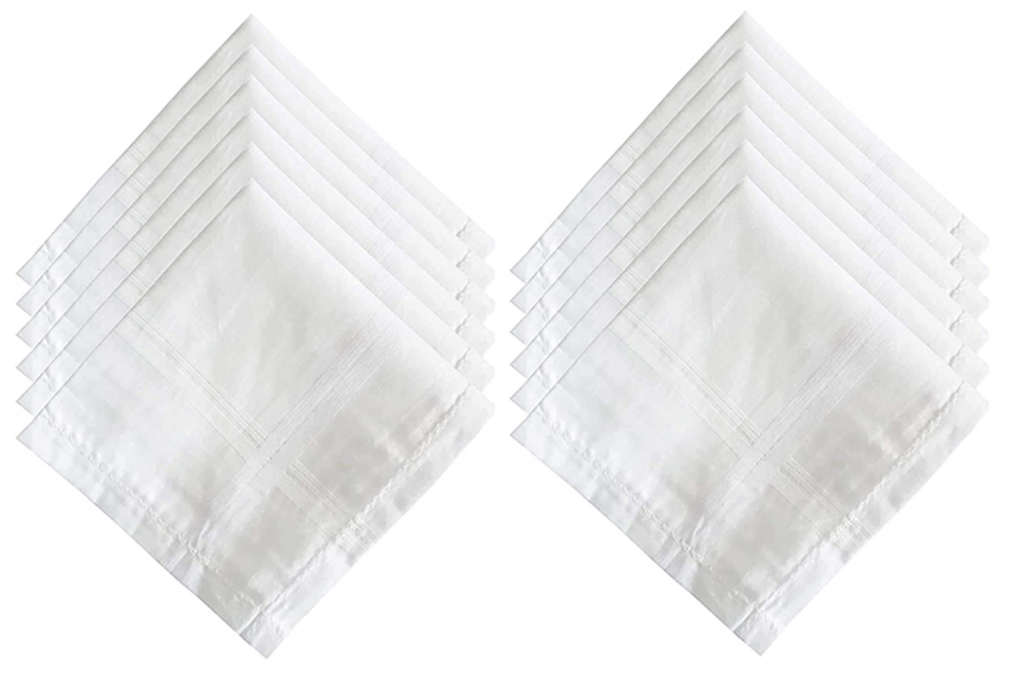 Kuber Industries 100% Cotton Premium Collection HAndkerchiefs Hanky For Men,(White)