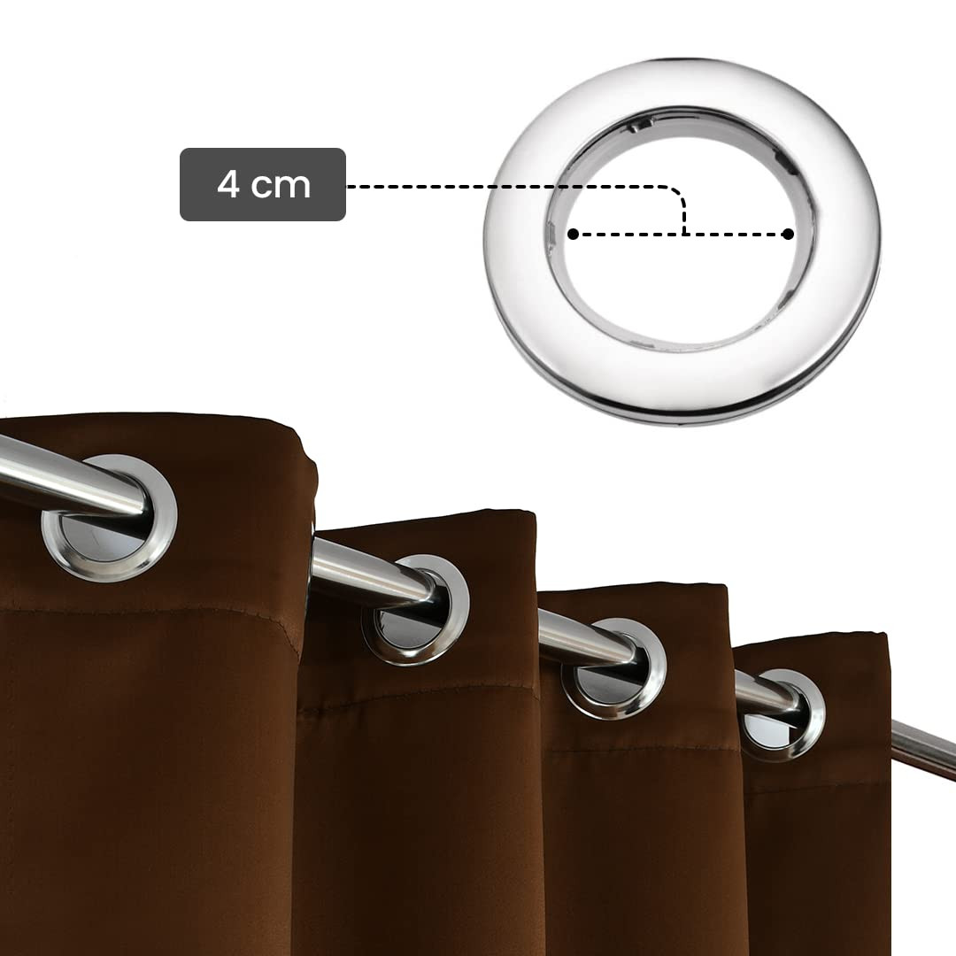 Kuber Industries 100% Room Darkening Black Out Curtain I 5 Feet Window Curtain I Insulated Heavy Polyester Solid Curtain|Drapes with 8 Eyelet for Home & Office (Coffee)