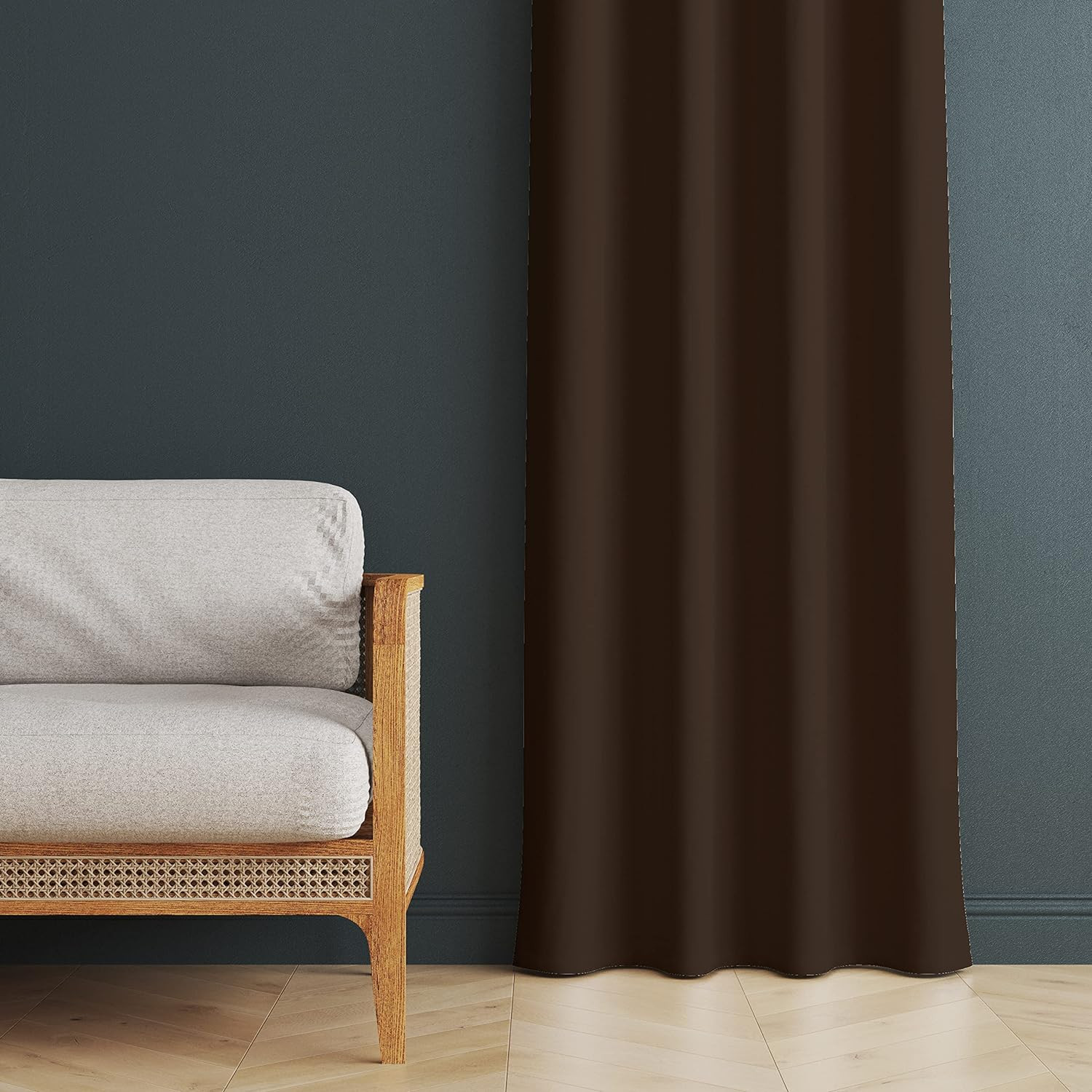 Kuber Industries 100% Room Darkening Black Out Curtain I 7 Feet Door Curtain I Insulated Heavy Polyester Solid Curtain|Drapes with 8 Eyelet for Home & Office (Light Chocolate)
