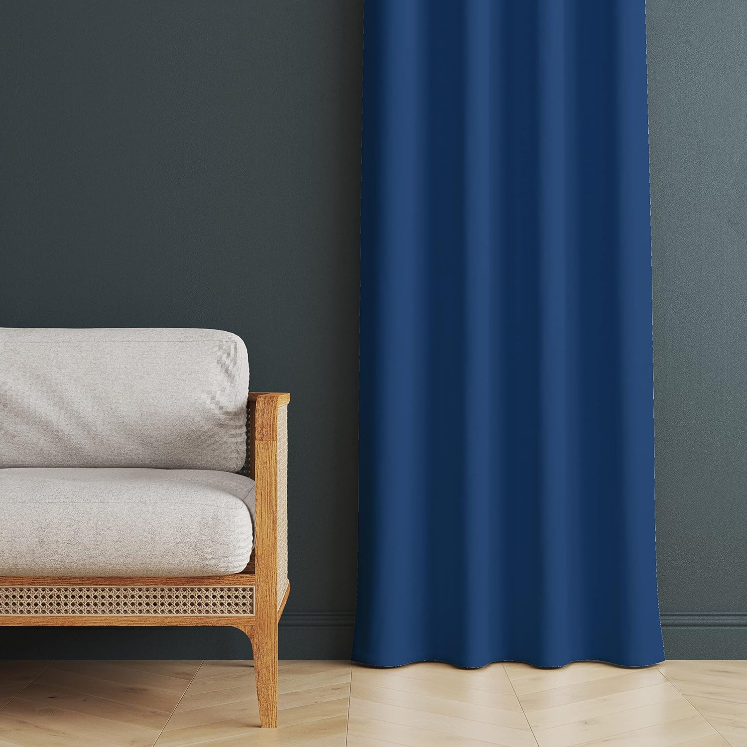 Kuber Industries 100% Room Darkening Black Out Curtain I 7 Feet Door Curtain I Insulated Heavy Polyester Solid Curtain|Drapes with 8 Eyelet for Home & Office (Blue)