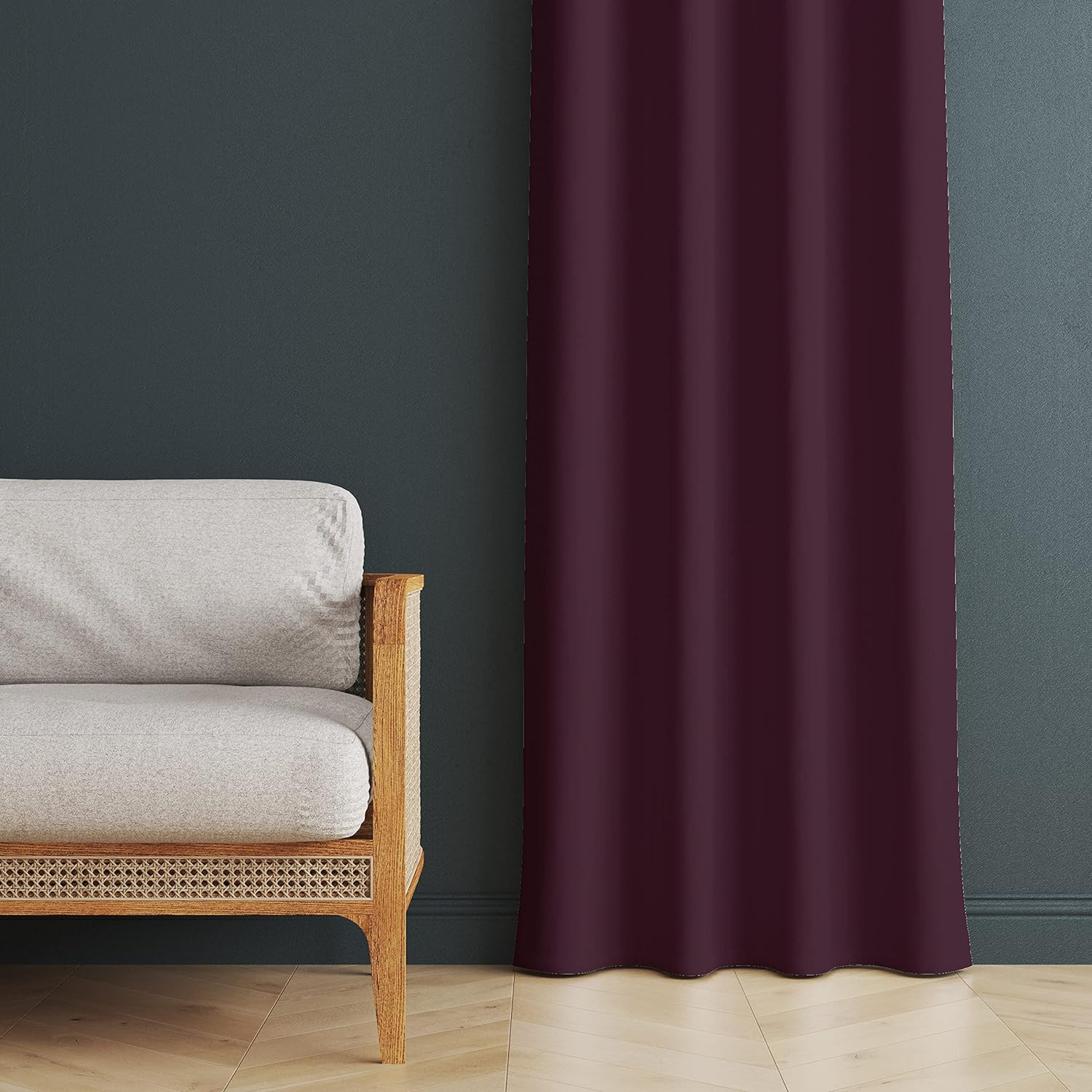 Kuber Industries 100% Room Darkening Black Out Curtain I 7 Feet Door Curtain I Insulated Heavy Polyester Solid Curtain|Drapes with 8 Eyelet for Home & Office (Wine)