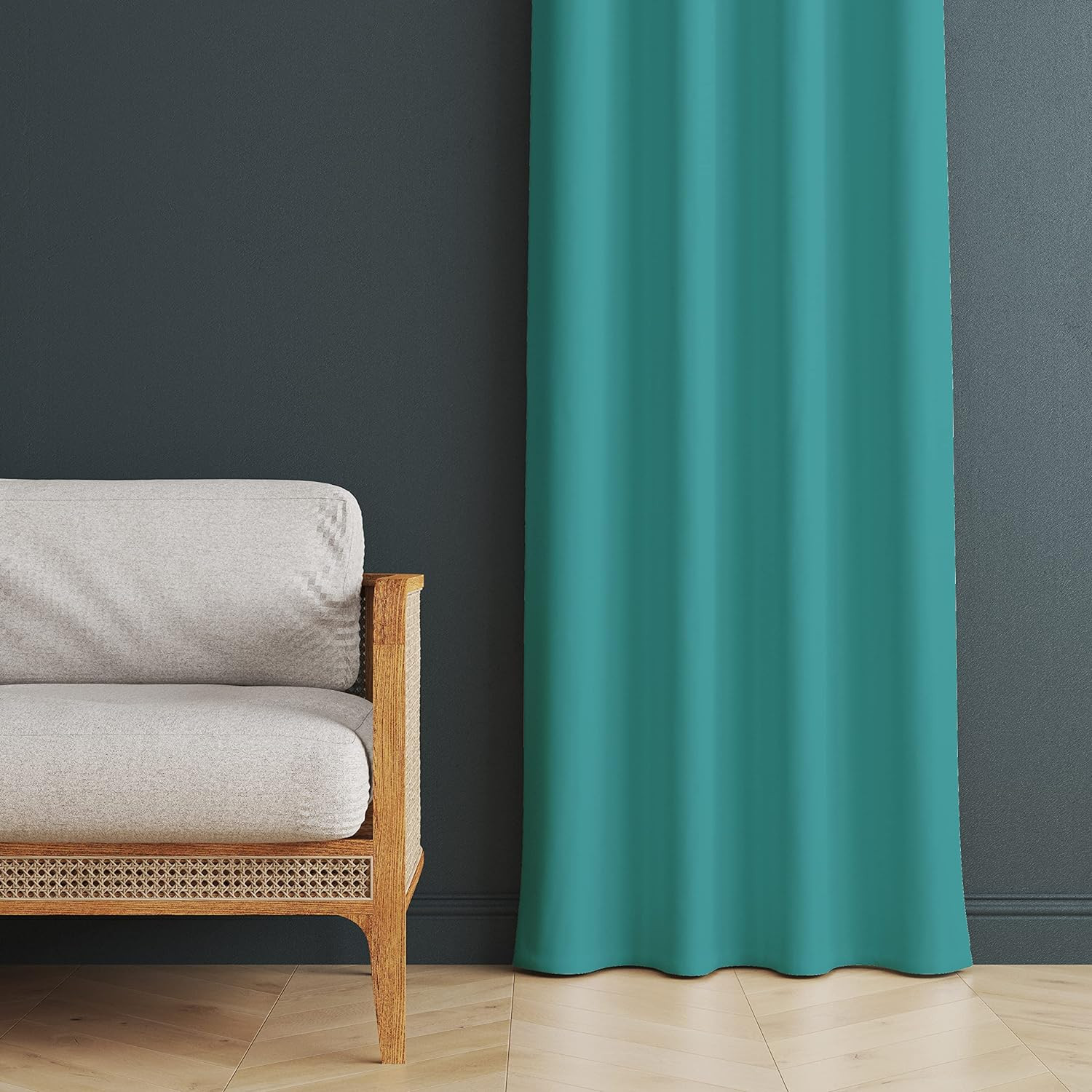 Kuber Industries 100% Room Darkening Black Out Curtain I 7 Feet Door Curtain I Insulated Heavy Polyester Solid Curtain|Drapes with 8 Eyelet for Home & Office (Aqua)