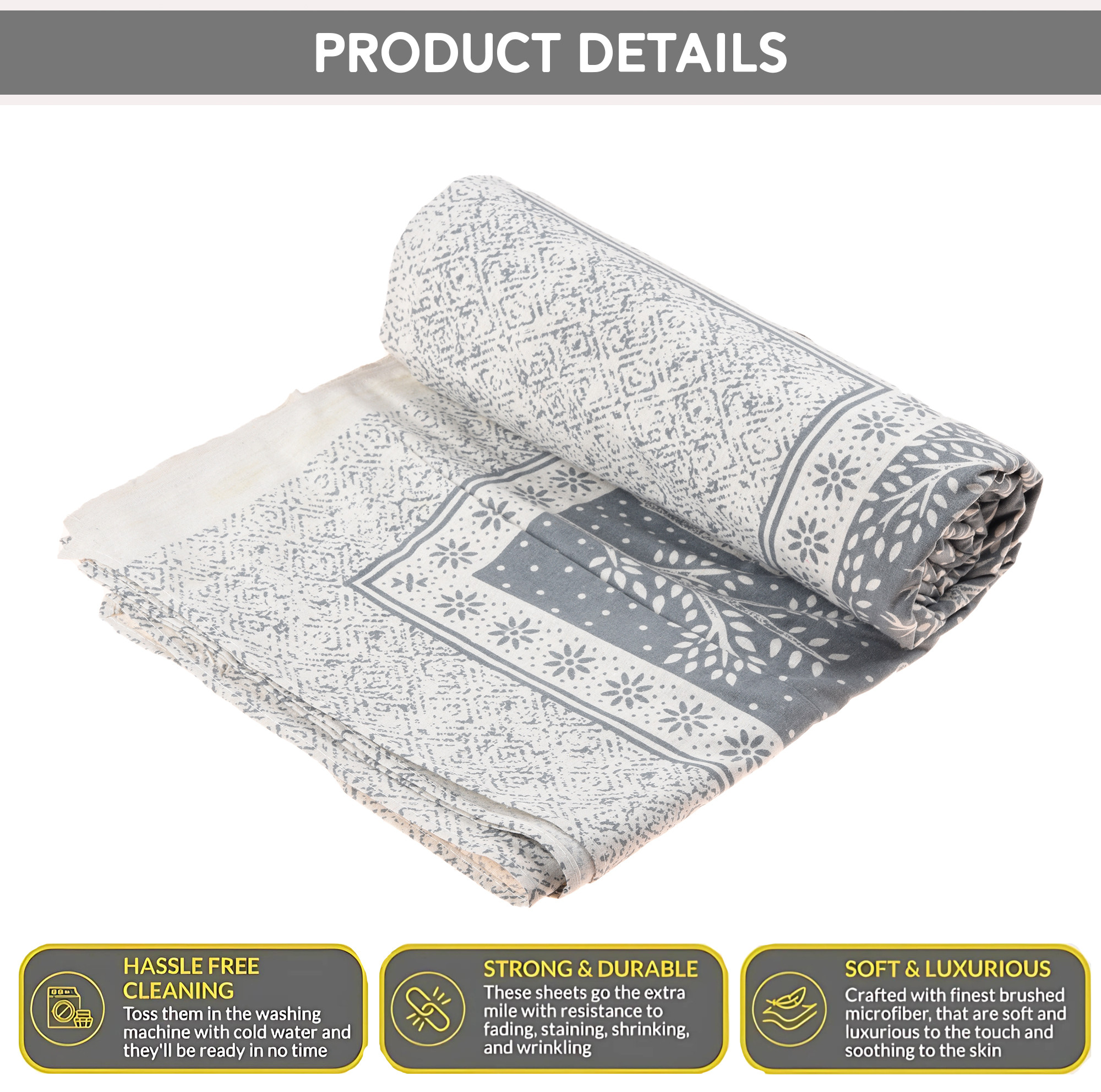 Kuber Industries 100x108 Inch Cotton Bedsheets for Double Bed with 2 Pillow Covers  Easy to Wash  Maintain Double Bedsheet Cotton Fabric for Daily Use  Photo Frame Tree Print - Blue