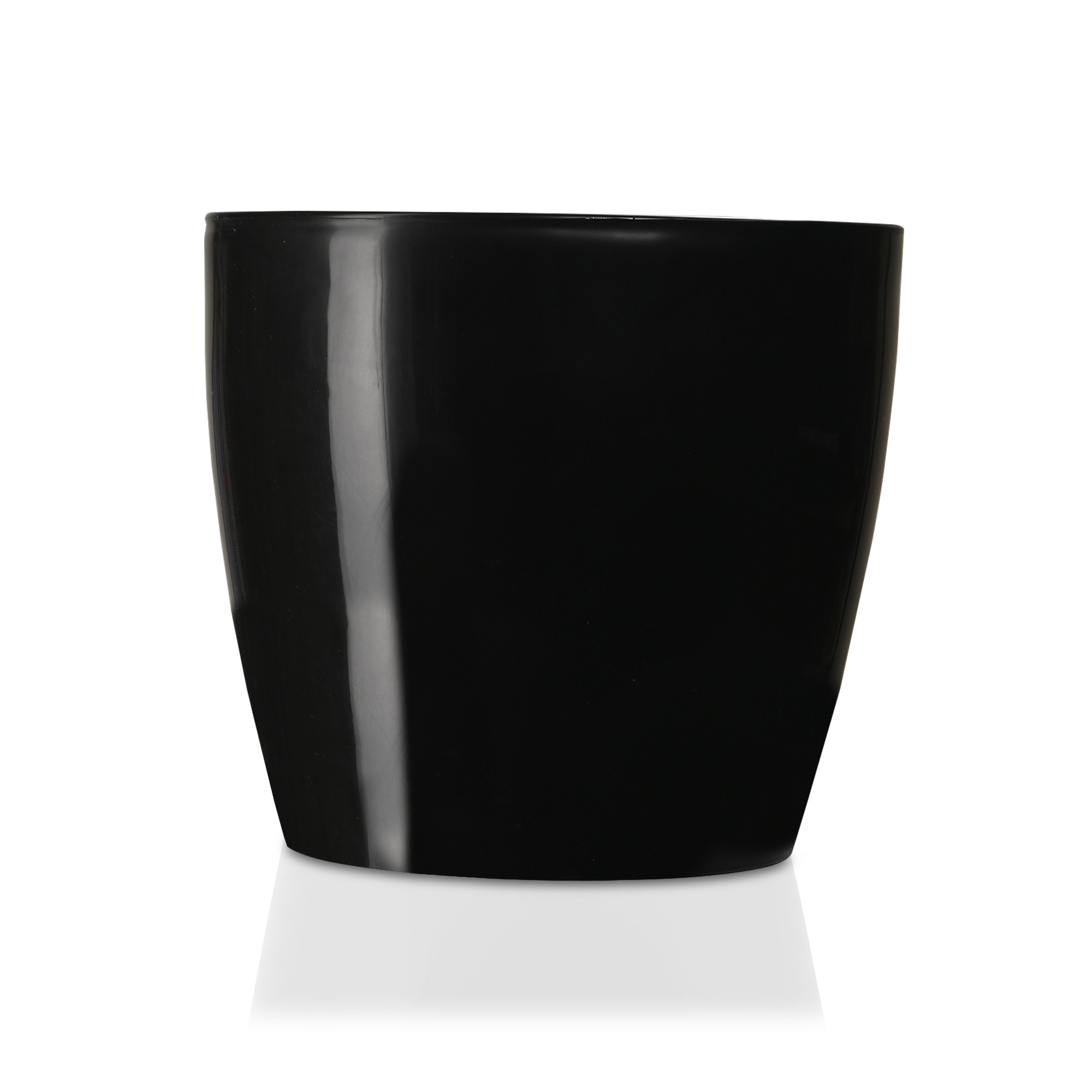 Kuber Industries 11 Inch Flower Pot  Plastic Indoor Planters Ideal for Home Living Room  Office Decor  Aesthetic Plant Holder for Outdoor Plants  Marioo - Black