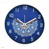 12 Inch Wall Clock for Home & Office | Non-Ticking Quartz Sweep | Mandala Design Analog Number Wall Clock for Living Room | Battery not Included | NC-21305 | Blue & White