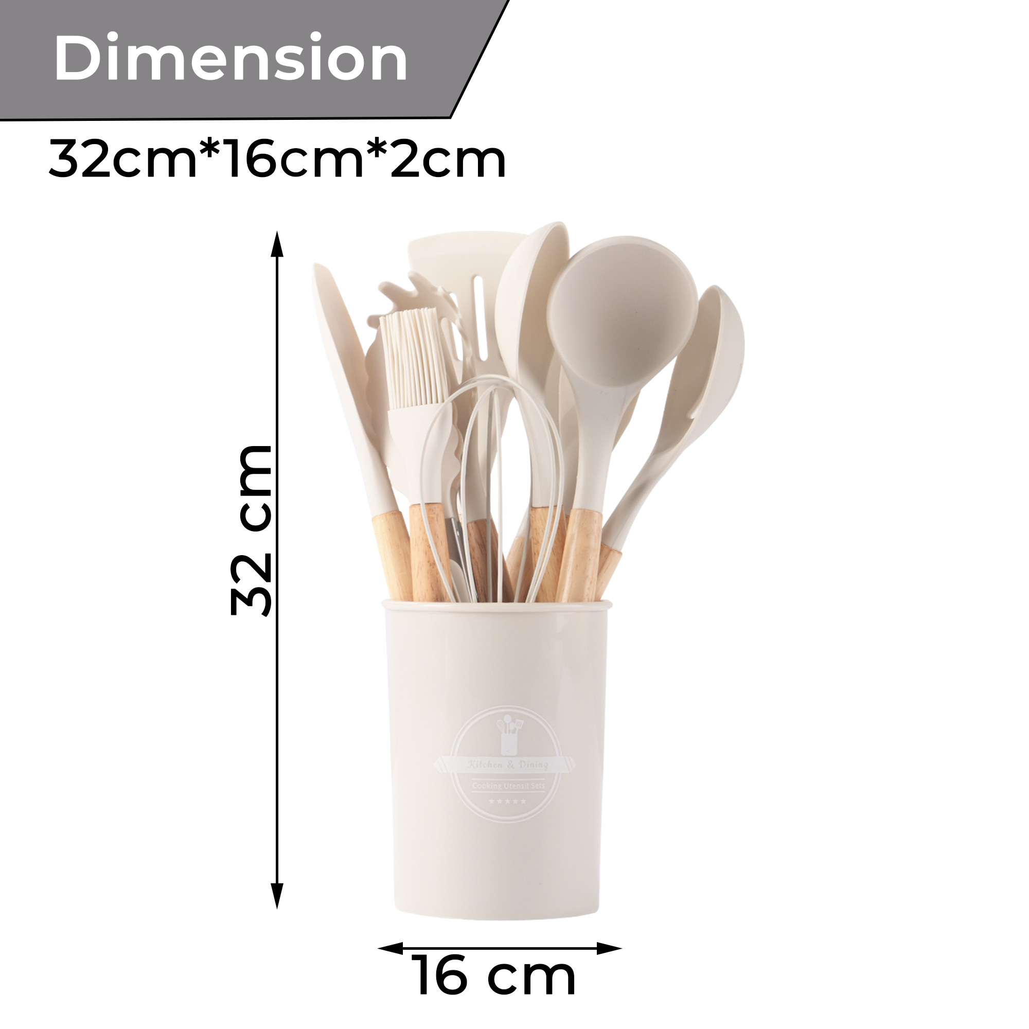 Kuber Industries 12 Pcs with Holder Silicone Nonstick Spatula Set  Heat Resistant Spatula for Kitchen  Kitchen Accessories Items for Cooking Baking  Mixing  HW-1-WHH  White