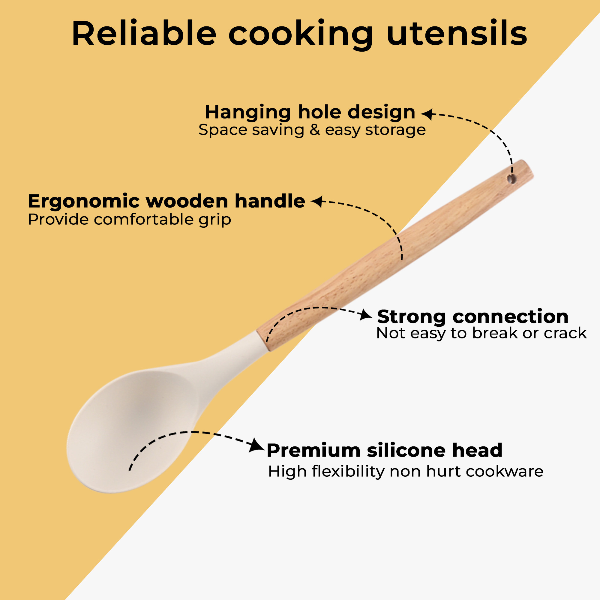 Kuber Industries 12 Pcs with Holder Silicone Nonstick Spatula Set  Heat Resistant Spatula for Kitchen  Kitchen Accessories Items for Cooking Baking  Mixing  HW-1-WHH  White