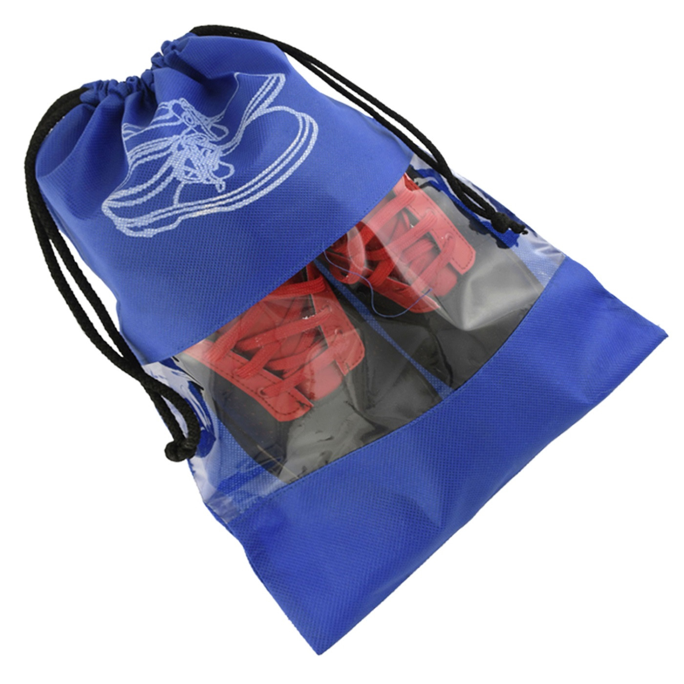 Kuber Industries 12 Piece Non Woven Travel Shoe Organizer Space Saving Fabric Storage Bags Organizer (Grey & Royal Blue & Black & Maroon)-KUBMART988