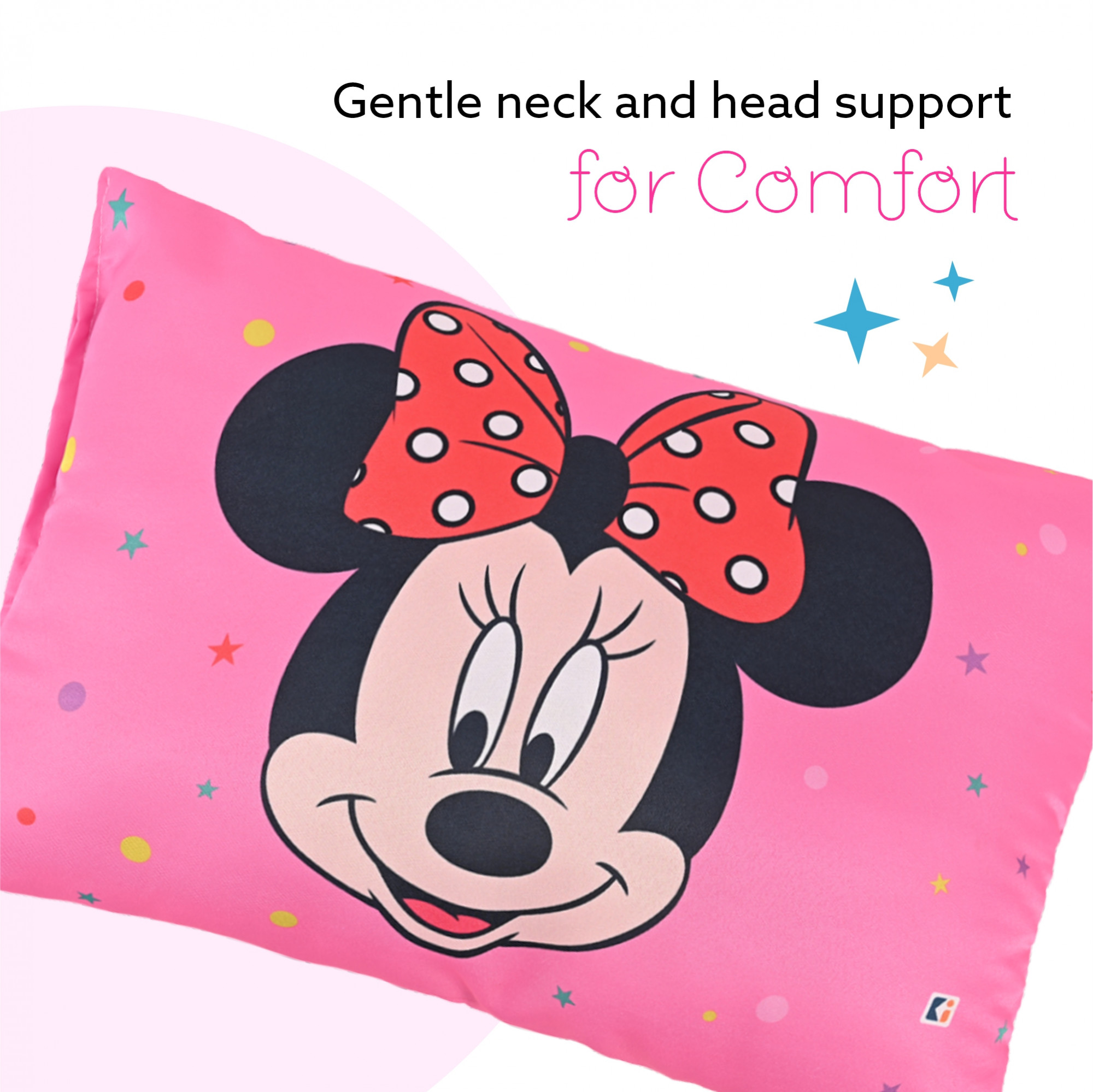 Kuber Industries 12x18 Inches Soft And Cozy Pillow for Baby  Comfortable Toddler Pillow for 2 Year Olds  Sleeping Cushion for Kids Bedtime  Disney Minnie - Pink