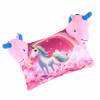 Kuber Industries 12x18 Inches Soft And Cozy Pillow for Baby | Comfortable Toddler Pillow for 2 Year Olds | Sleeping Cushion for Kids Bedtime | Unicorn Print - Pink