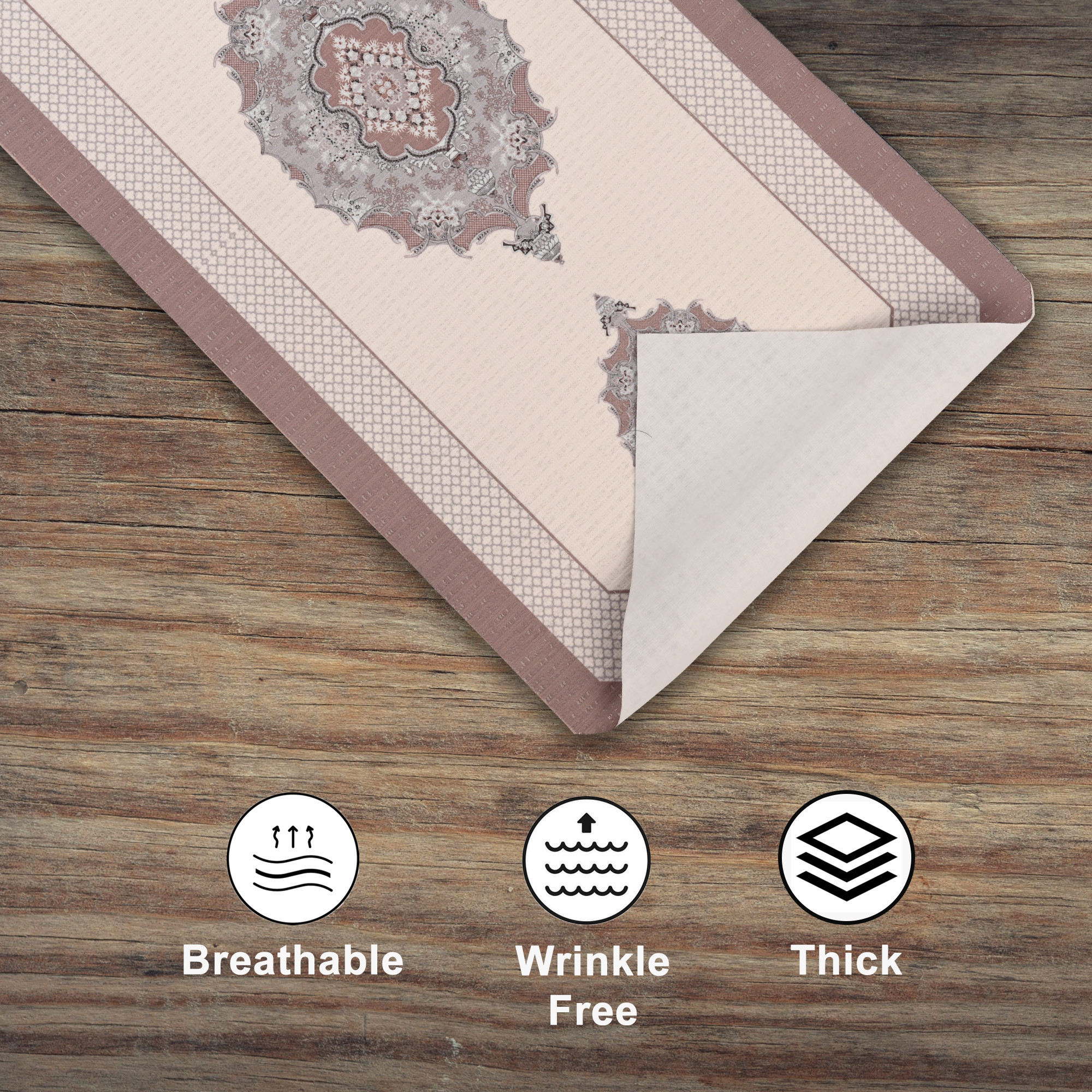 Kuber Industries 13x36 Anti Slip Cotton Table Runner For Centre Table  Stylish Dining Table Runner for Living Room - Dining Table Accessories for Home  Hotel  1032 Pyramid- Cream  Brown