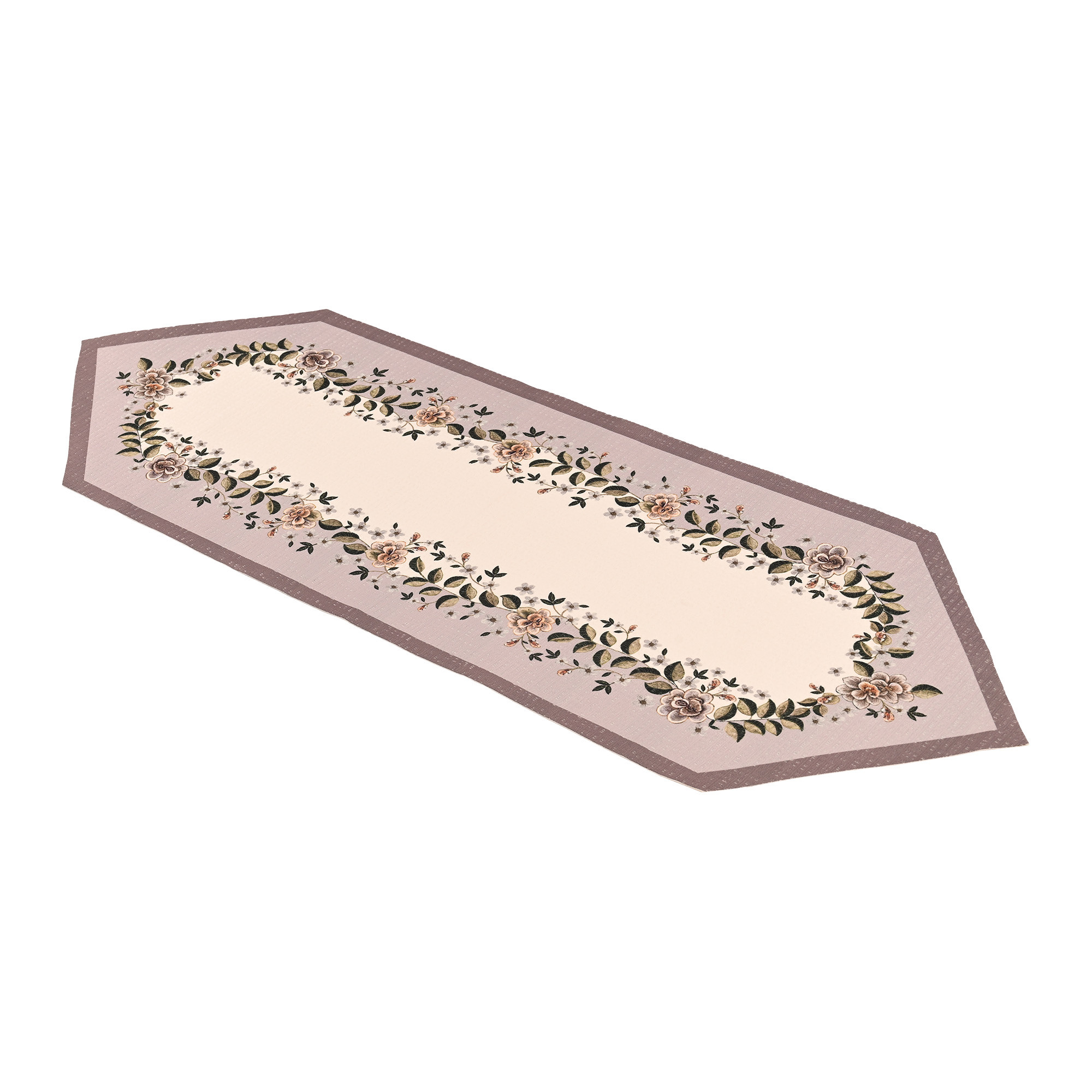 Kuber Industries 13x36 Anti Slip Cotton Table Runner For Centre Table  Stylish Dining Table Runner for Living Room - Dining Table Accessories for Home  Hotel  1036 Pyramid- Cream  Green