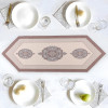 13x36 Anti Slip Cotton Table Runner For Centre Table | Stylish Dining Table Runner for Living Room - Dining Table Accessories for Home & Hotel | 1032 Pyramid- Cream & Brown