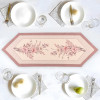 13x36 Anti Slip Table Runner For Centre Table | Stylish Dining Table Runner for Living Room - Dining Table Accessories for Home & Hotel | 1047 Pyramid- Cream & Pink