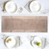 13x36 Soft Leather Anti Slip Table Runner For Centre Table | Stylish Dining Table Runner for Living Room - Dining Table Accessories for Home/Hotel | Mesh Design - Gold
