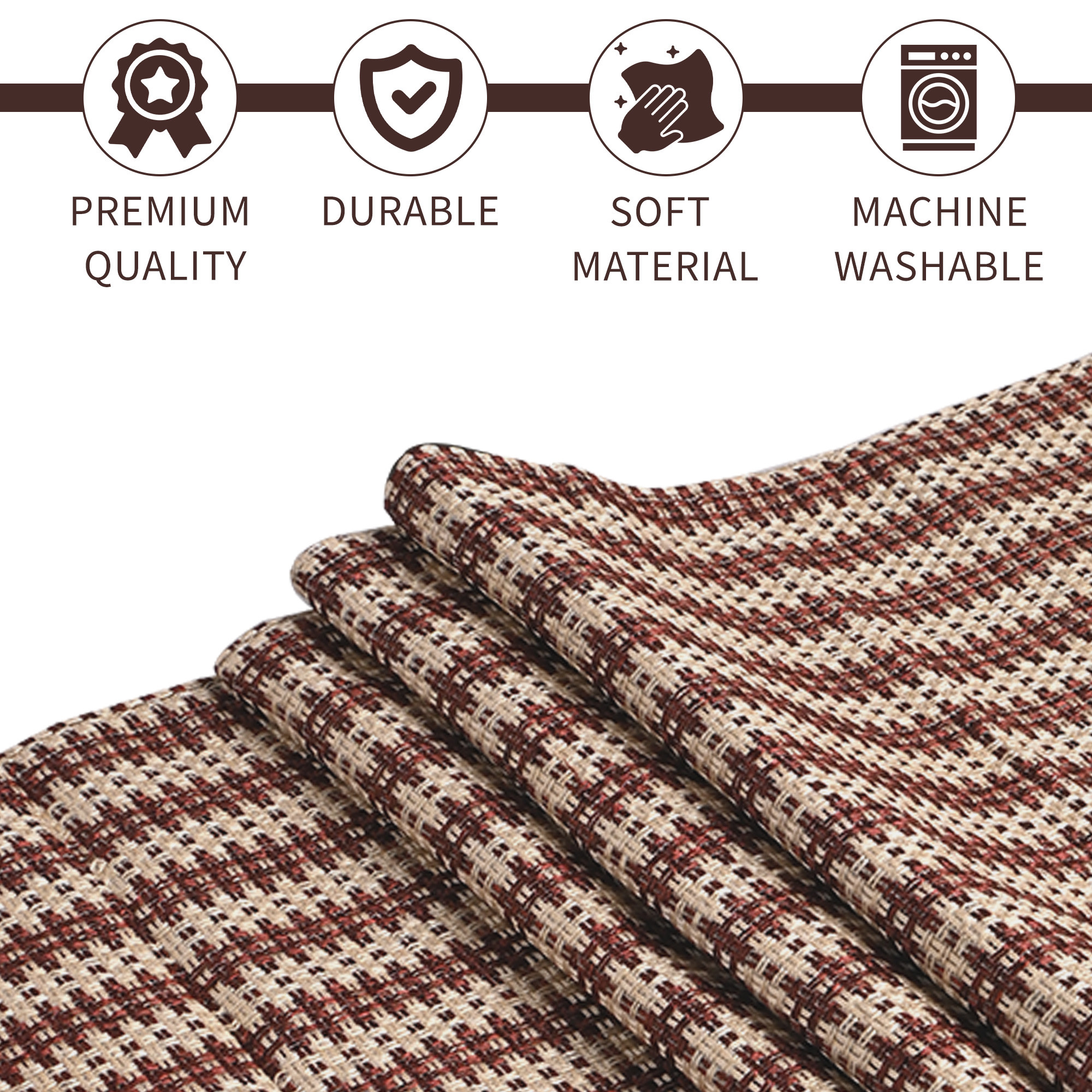 Kuber Industries 13x72 Inch Heat Resistant Jute Dining Table Runner 6 Seater  Anti Slip Centre Table Runner for Living Room Home Decor and Patios  Dining Decor Items for Table  Big Patta - Brown