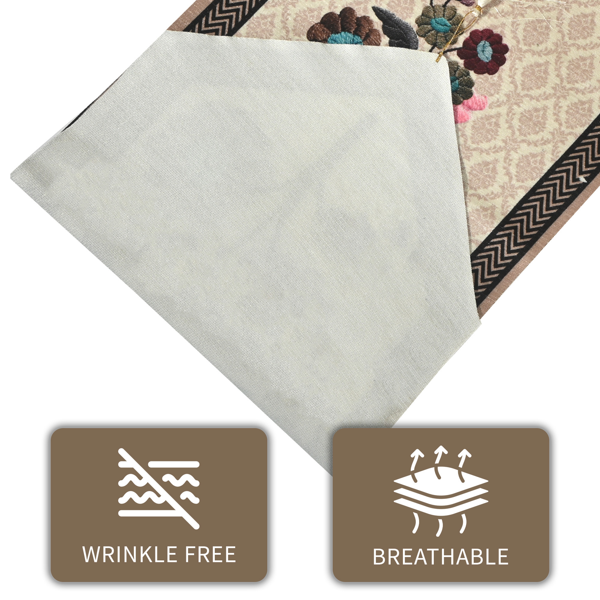 Kuber Industries 13x72 Inch Soft Velvet Dining Table Runner 6 Seater  Anti Slip Centre Table Runner for Living Room Home Decor and Patios Dining Decor Items for Table  Painting - Brown