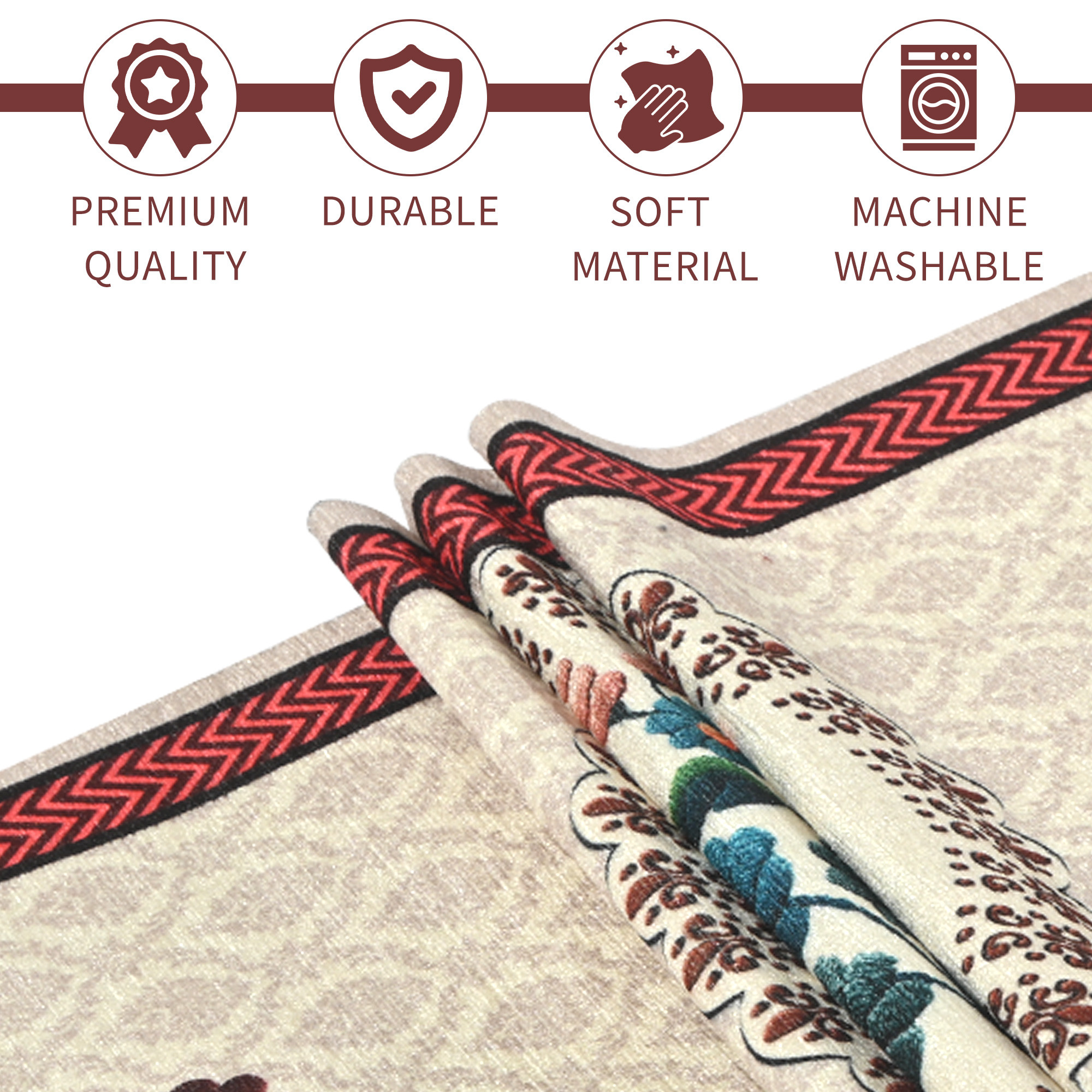 Kuber Industries 13x72 Inch Soft Velvet Dining Table Runner 6 Seater  Anti Slip Centre Table Runner for Living Room Home Decor and Patios Dining Decor Items for Table  Painting - Maroon