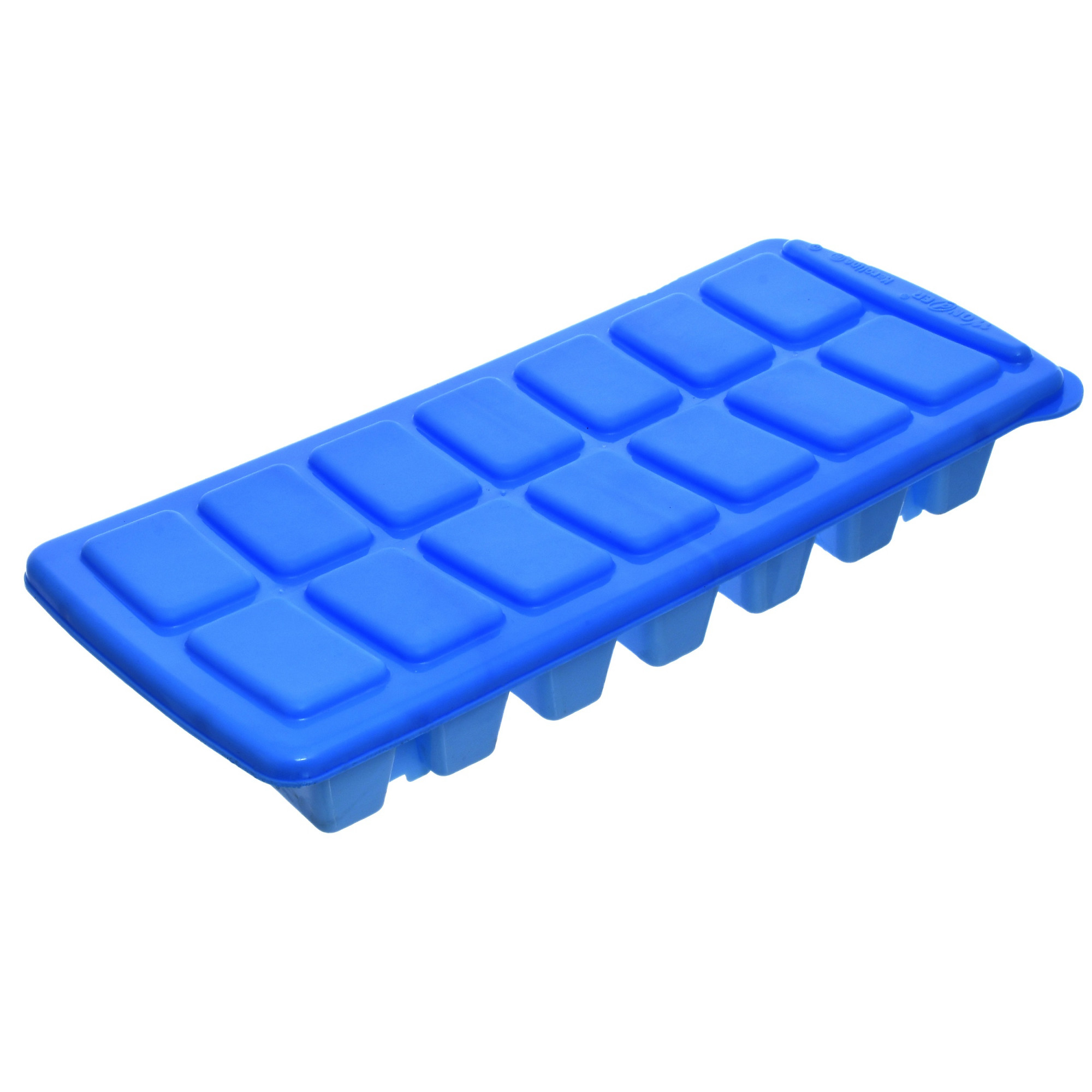 Kuber Industries 14 Cubes Plastic Unbreakable Virgin Plastic Ice Cube Tray With Lid (Multi)-KUBMART1226