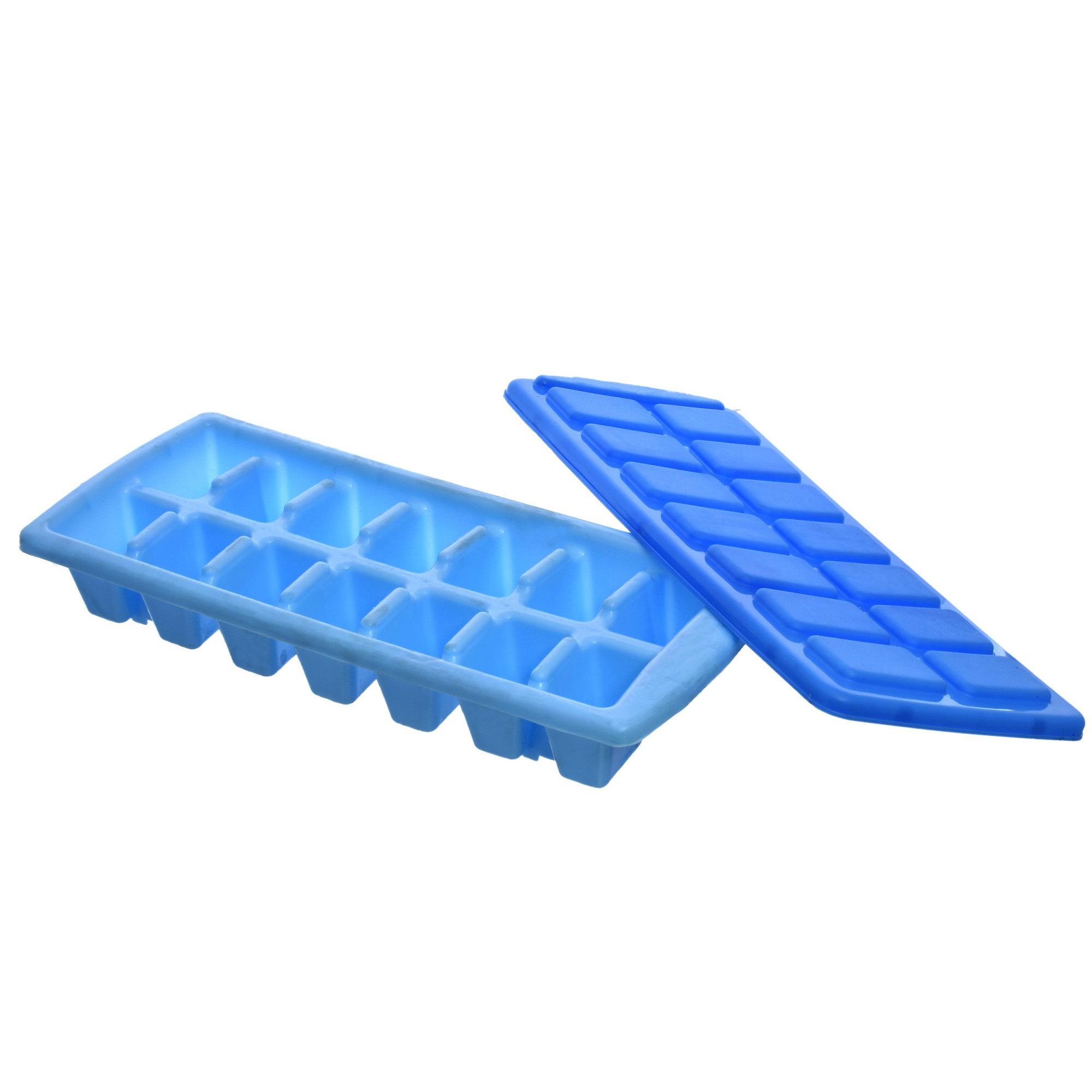 Kuber Industries 14 Cubes Plastic Unbreakable Virgin Plastic Ice Cube Tray With Lid (Multi)-KUBMART1226