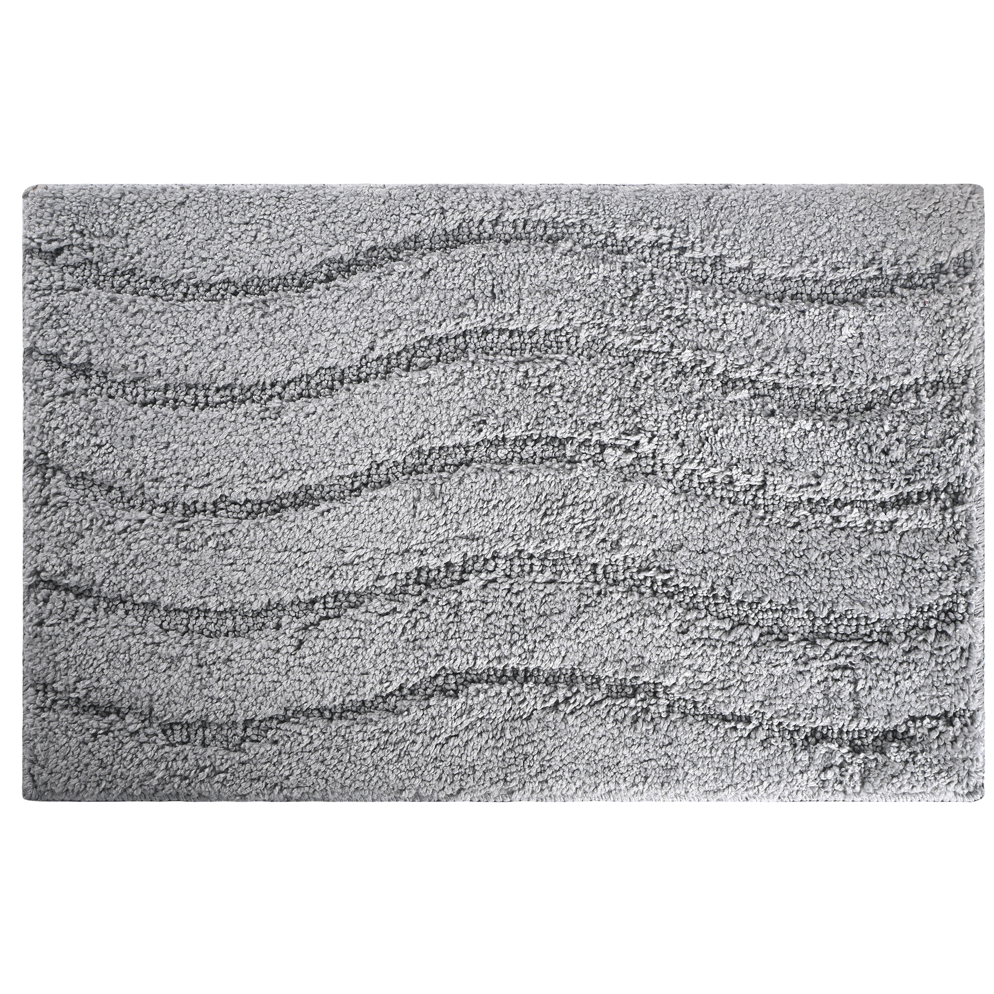 Kuber Industries 14x21 Inch Anti Skid Mat for Bathroom Floor  Anti Slip Paydan  Footmat for Home  Kitchen  Doormat  Bathroom Mat for Indoor  Outdoor  Waves - Grey