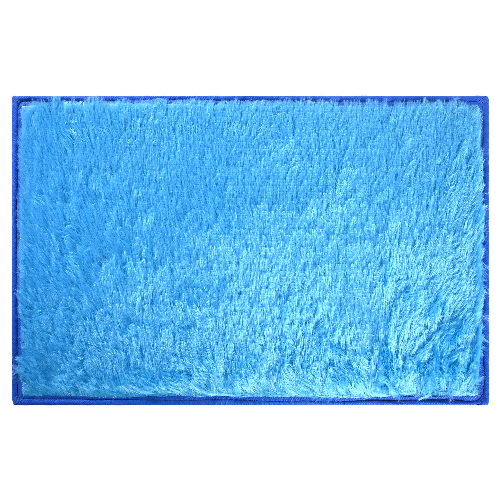 Kuber Industries 14x21 Inch Anti Skid Mat for Bathroom Floor  Anti Slip Paydan  Footmat for Home  Kitchen  Doormat  Bathroom Mat for Indoor  Outdoor  Plain Fur - Blue