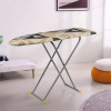 15 Inch Foldable &amp; Height Adjustable Press Board Iron Stand with Heat Resistant Holder/Tray for Home | Anti Skid Press Table for Clothes | Triangle Design- Green &amp; Brown