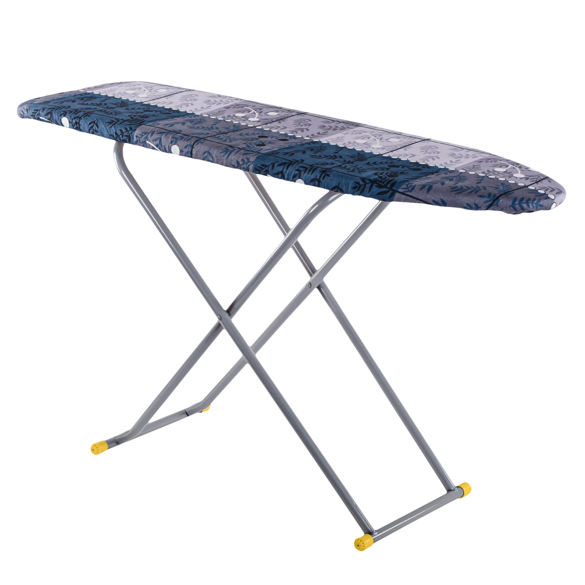 Kuber Industries 15 Inch Metal Ironing Board Foldable and Height Adjustable with Press Holder  Iron Press Table for Clothes  Anti-Slip Feet  Heat-Resistant Iron Table Cover  Abycon - Grey