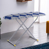 15 Inch Metal Ironing Board Foldable and Height Adjustable with Press Holder | Iron Press Table for Clothes | Anti-Slip Feet & Heat-Resistant Iron Table Board | Square Flower - Blue