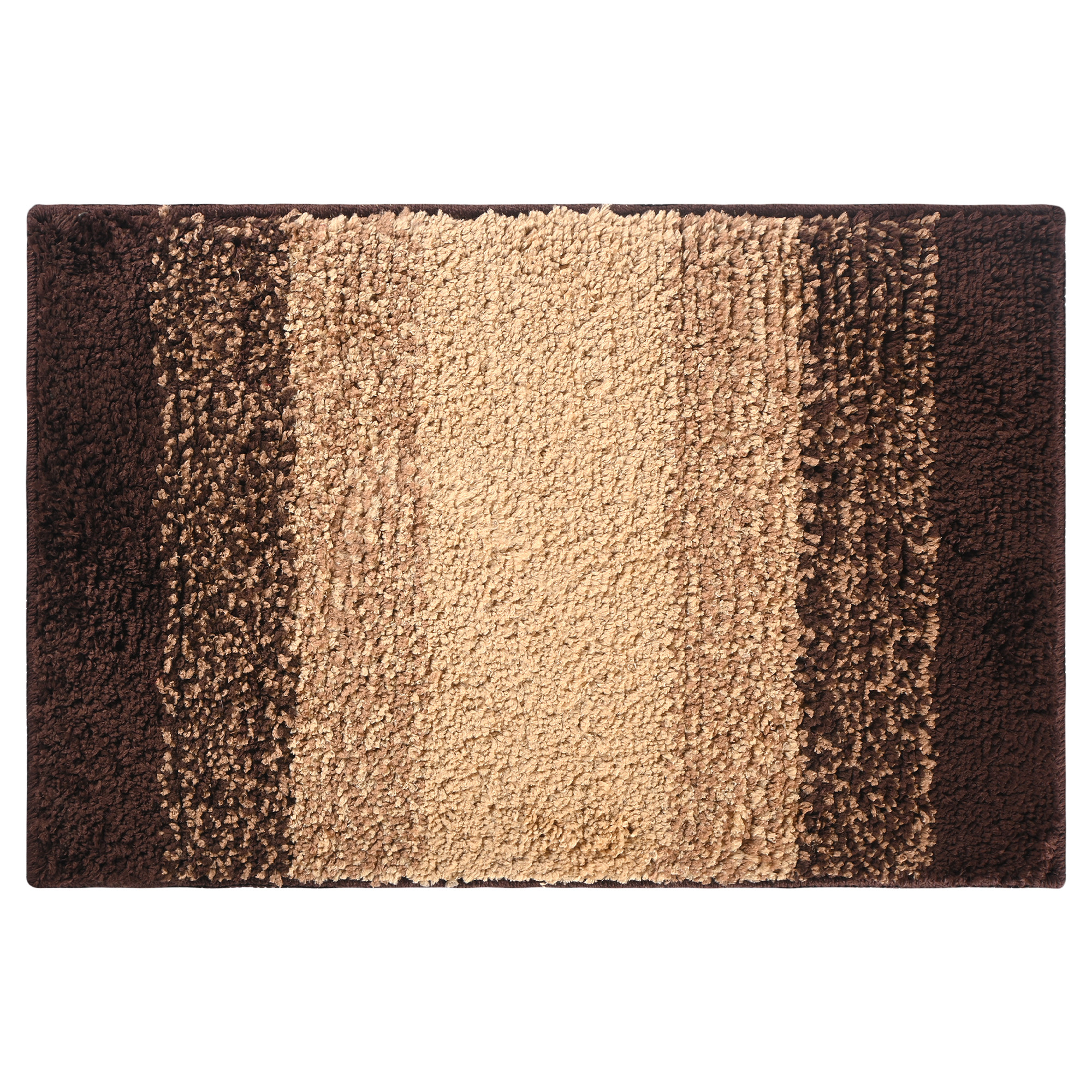 Kuber Industries 16x24 Inch Anti Skid Mat for Bathroom Floor  Anti Slip Paydan  Footmat for Home  Kitchen  Doormat  Bathroom Mat for Indoor  Outdoor  Rainbow Patti - Brown  Cream