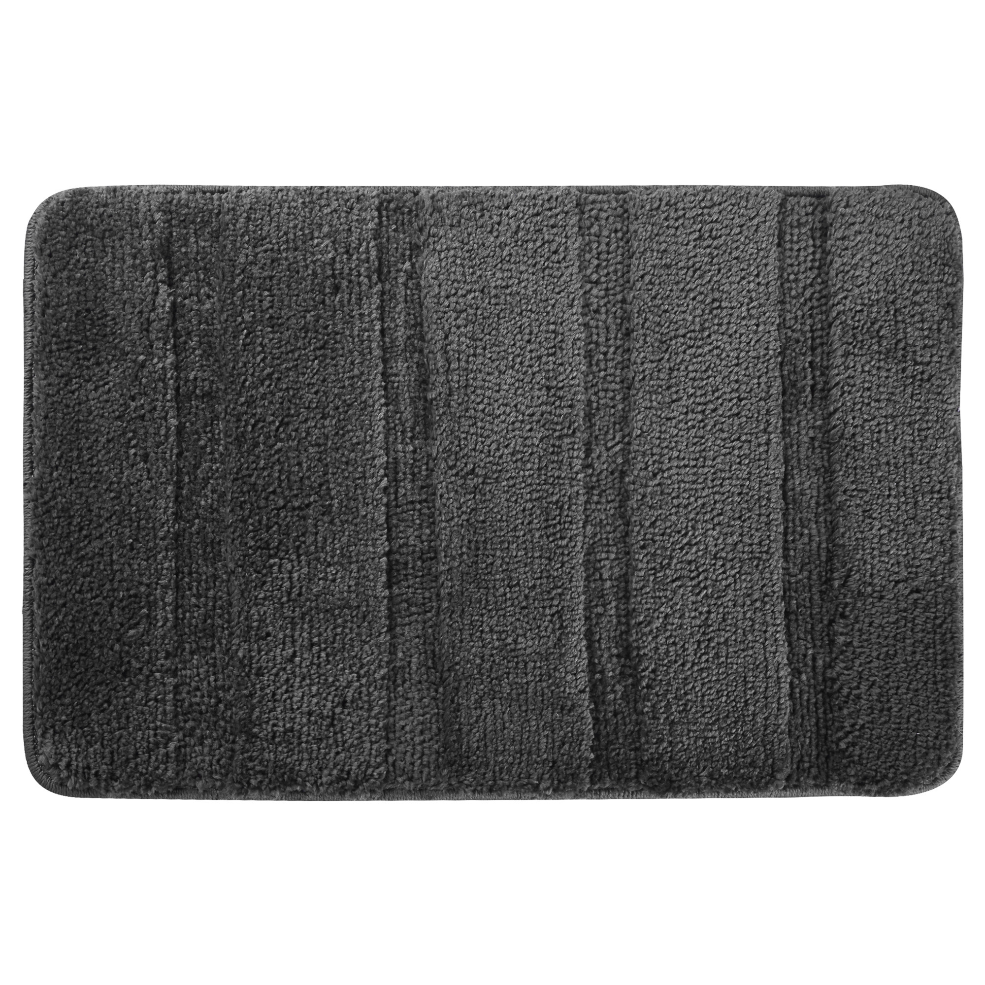 Kuber Industries 16x24 Inch Anti Skid Mat for Bathroom Floor  Anti Slip Paydan  Footmat for Home  Kitchen  Doormat  Bathroom Mat for Indoor  Outdoor  4 Stripes - Grey