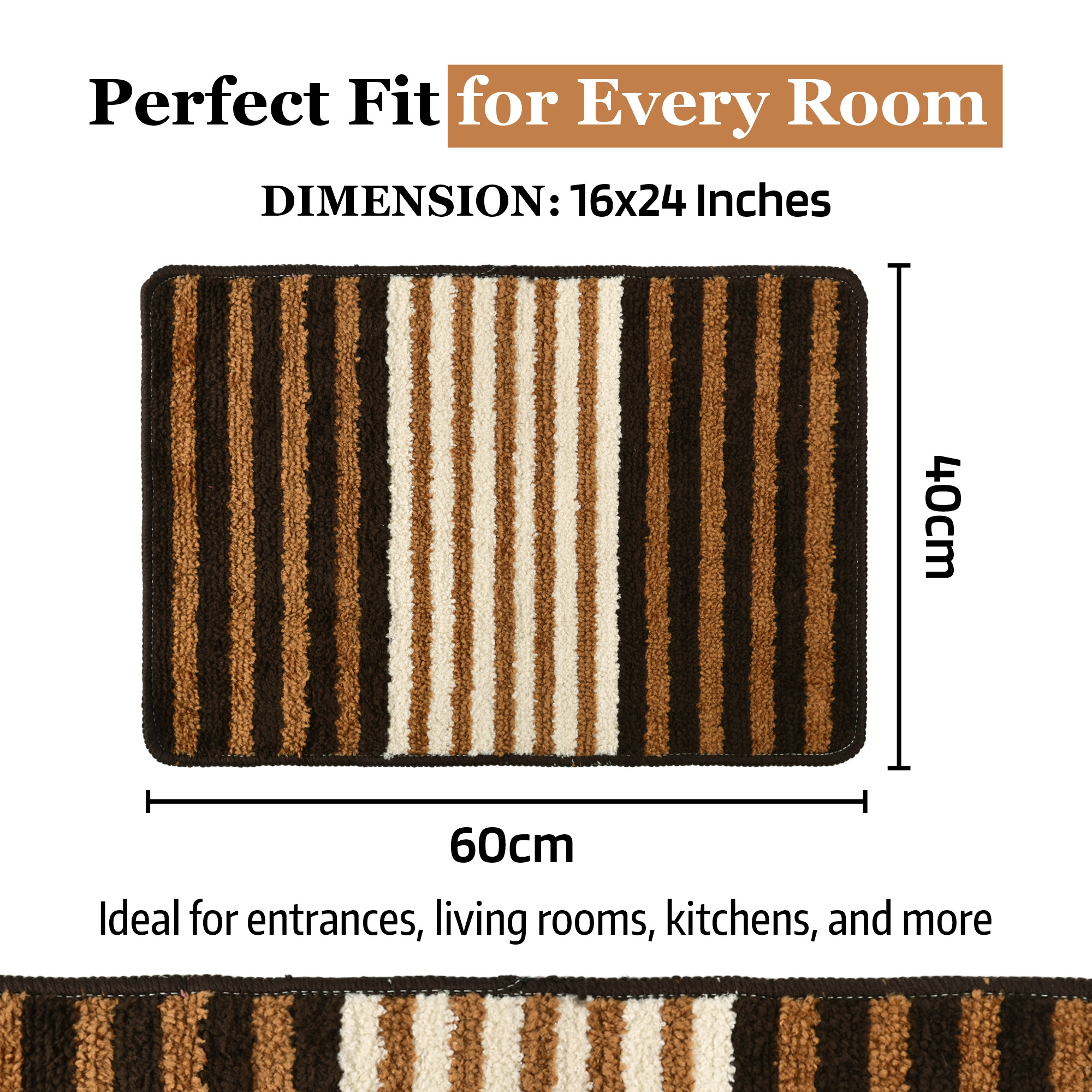 Kuber Industries 16x24 Inch Anti-Skid Water-Absorbent Door Mats for Home  Durable Main Entrance Footmats for Bathroom Living Room  Office  Micro Pearl Lining - Brown
