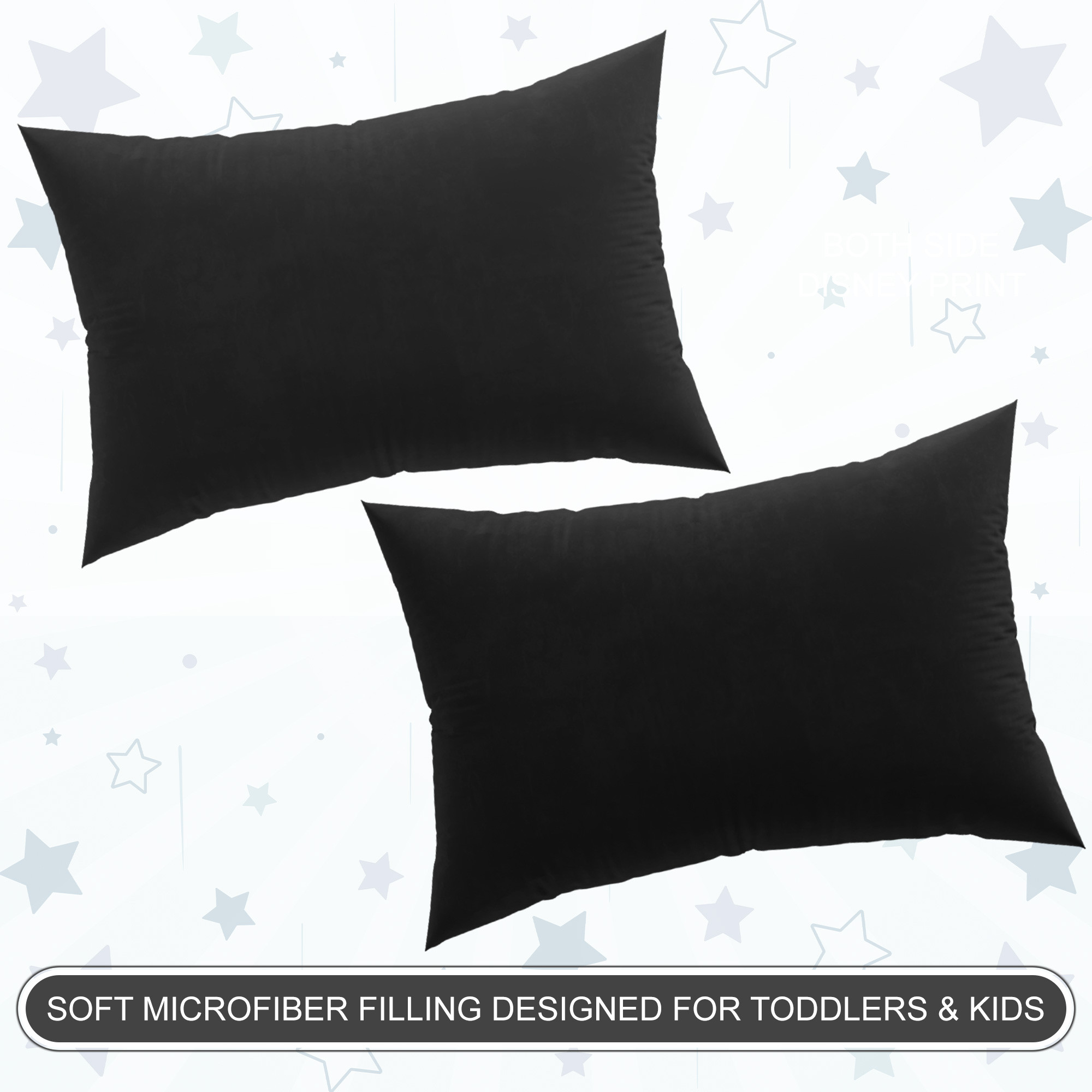 Kuber Industries 16x24 Inch Microfiber Pillow for Bed  Machine Washable  Neck Support Soft Pillow for Sleeping Bedroom and Living Room  Black