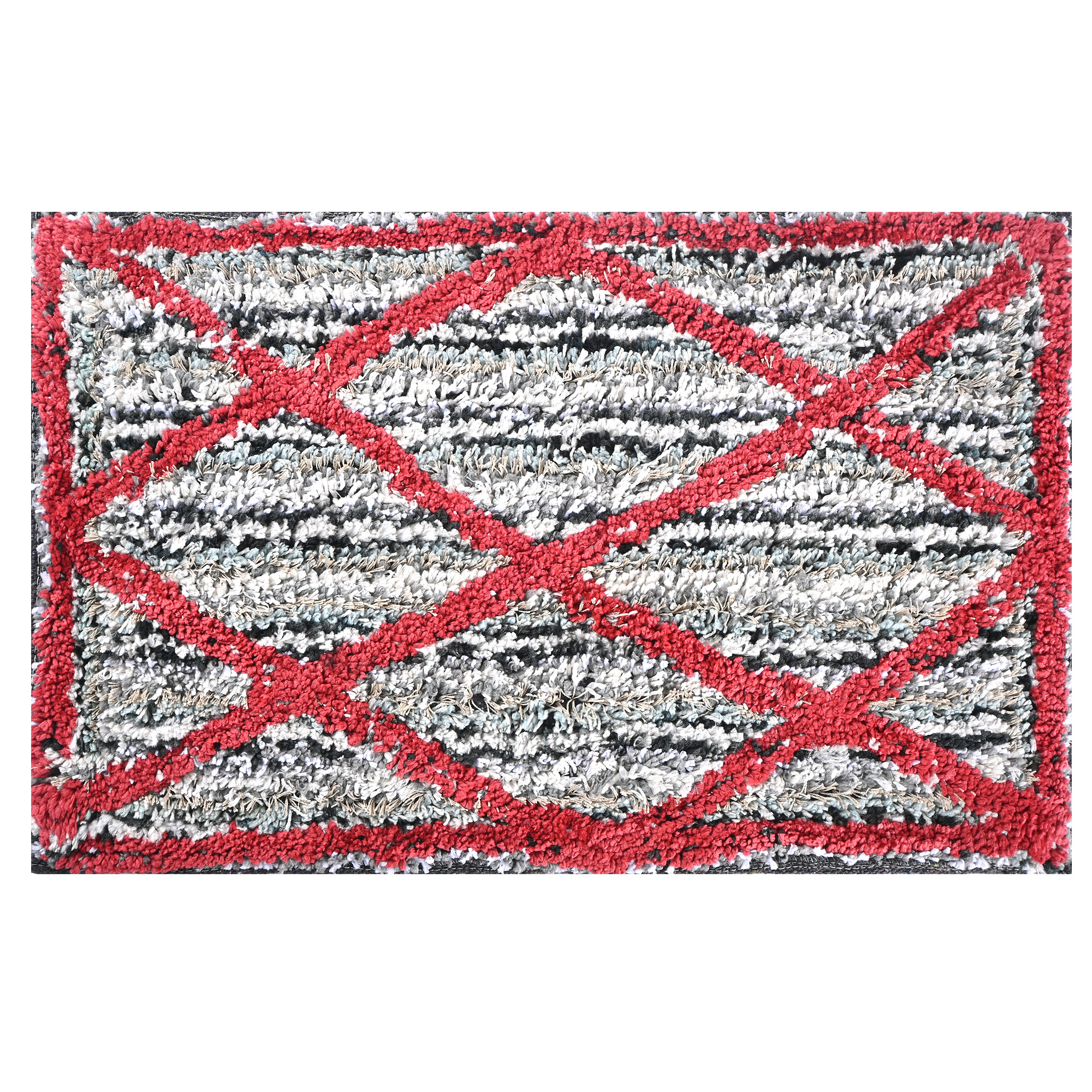 Kuber Industries 16x24 Inch Microfibre Super Soft Bathroom Door Mats  Water Soaking Paydan  Footmats for Home  Cotton Fur Floor Mats  Shower Mats for Washroom  Katli Pattern - Red