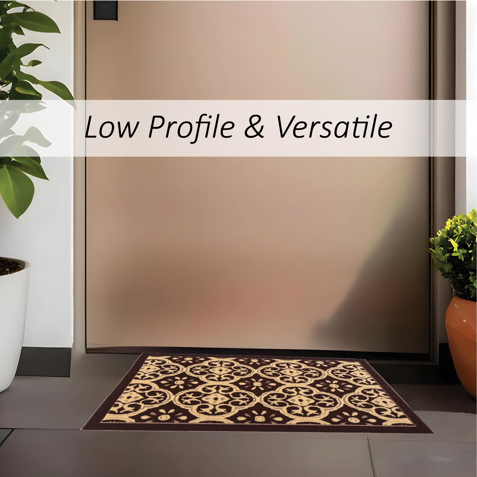 Kuber Industries 16x24 Inch Poly Wool Anti-Skid Doormats for Main Door Entrance  Soft Footmats for Home  Kitchen  WashableNon-Slip Floor Mat for Living Room Balcony  Jacquard - Brown