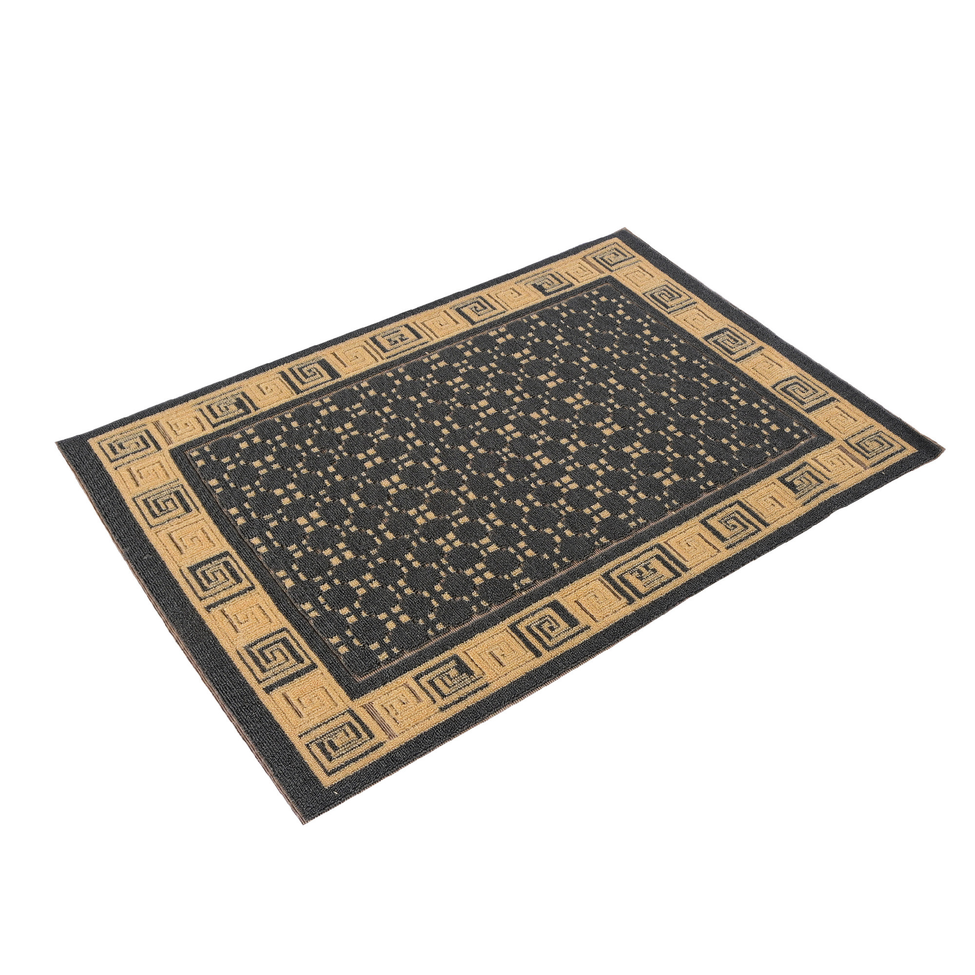 Kuber Industries 16x24 Inch Poly Wool Anti-Skid Doormats for Main Door Entrance  Soft Footmats for Home  Kitchen  WashableNon-Slip Floor Mat for Living Room Balcony  Cross Tee - Grey