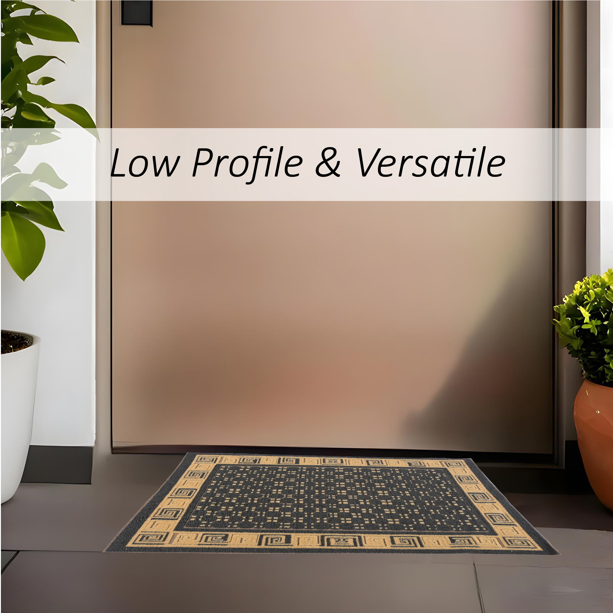 Kuber Industries 16x24 Inch Poly Wool Anti-Skid Doormats for Main Door Entrance  Soft Footmats for Home  Kitchen  WashableNon-Slip Floor Mat for Living Room Balcony  Cross Tee - Grey