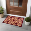 16x24 Inch Poly Wool Anti-Skid Doormats for Main Door Entrance | Soft Footmats for Home &amp; Kitchen | Washable/Non-Slip Floor Mat for Living Room Balcony | Hexagon - Maroon