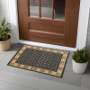 16x24 Inch Poly Wool Anti-Skid Doormats for Main Door Entrance | Soft Footmats for Home &amp; Kitchen | Washable/Non-Slip Floor Mat for Living Room Balcony | Cross Tee - Grey